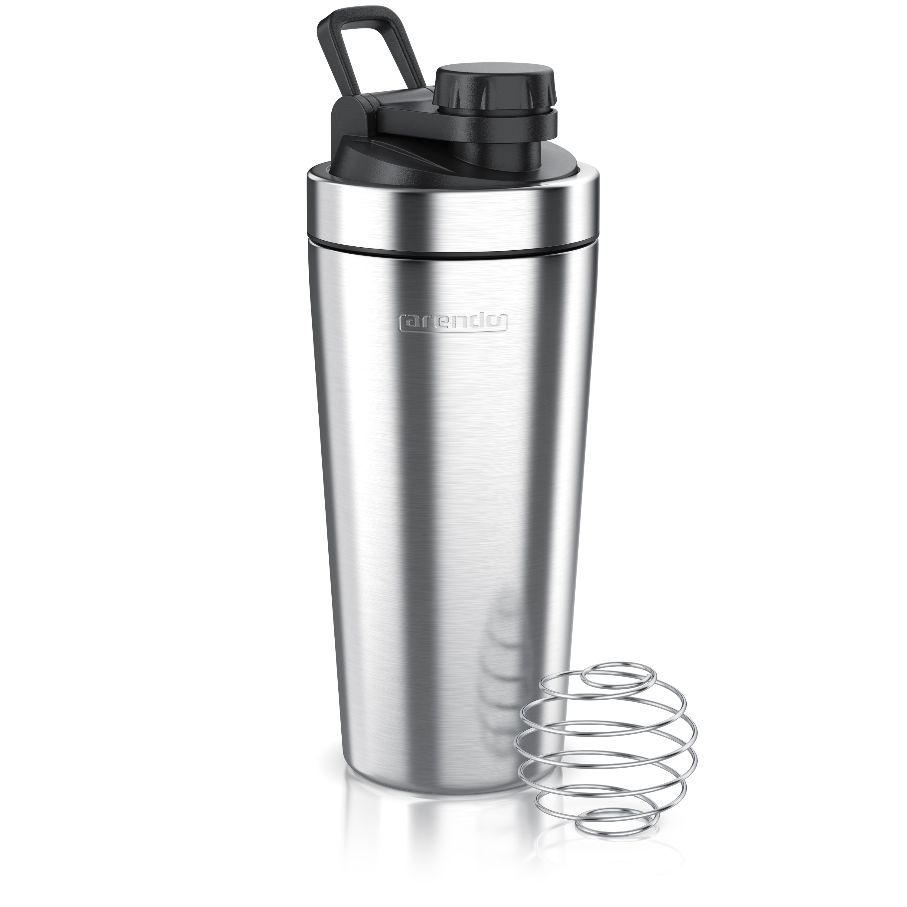 Arendo Protein Shaker, Edelstahl Eiwei&szlig;shaker 750 ml, verschlie&szlig;bar, bruchfest, BPA-frei, silber - Bild 1