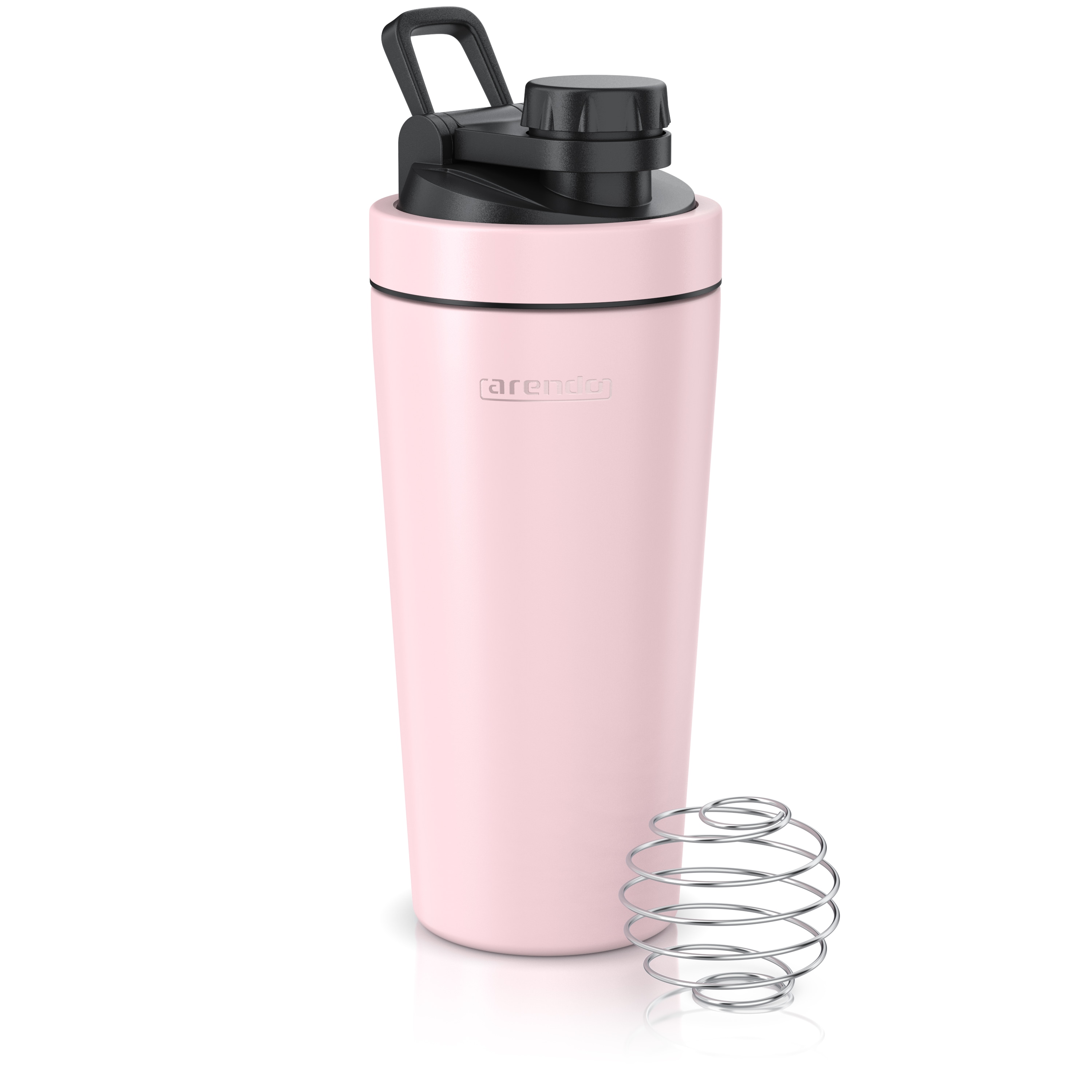 Arendo Protein Shaker, Edelstahl Eiwei&szlig;shaker 750 ml, verschlie&szlig;bar, bruchfest, BPA-frei, rosa - Bild 1