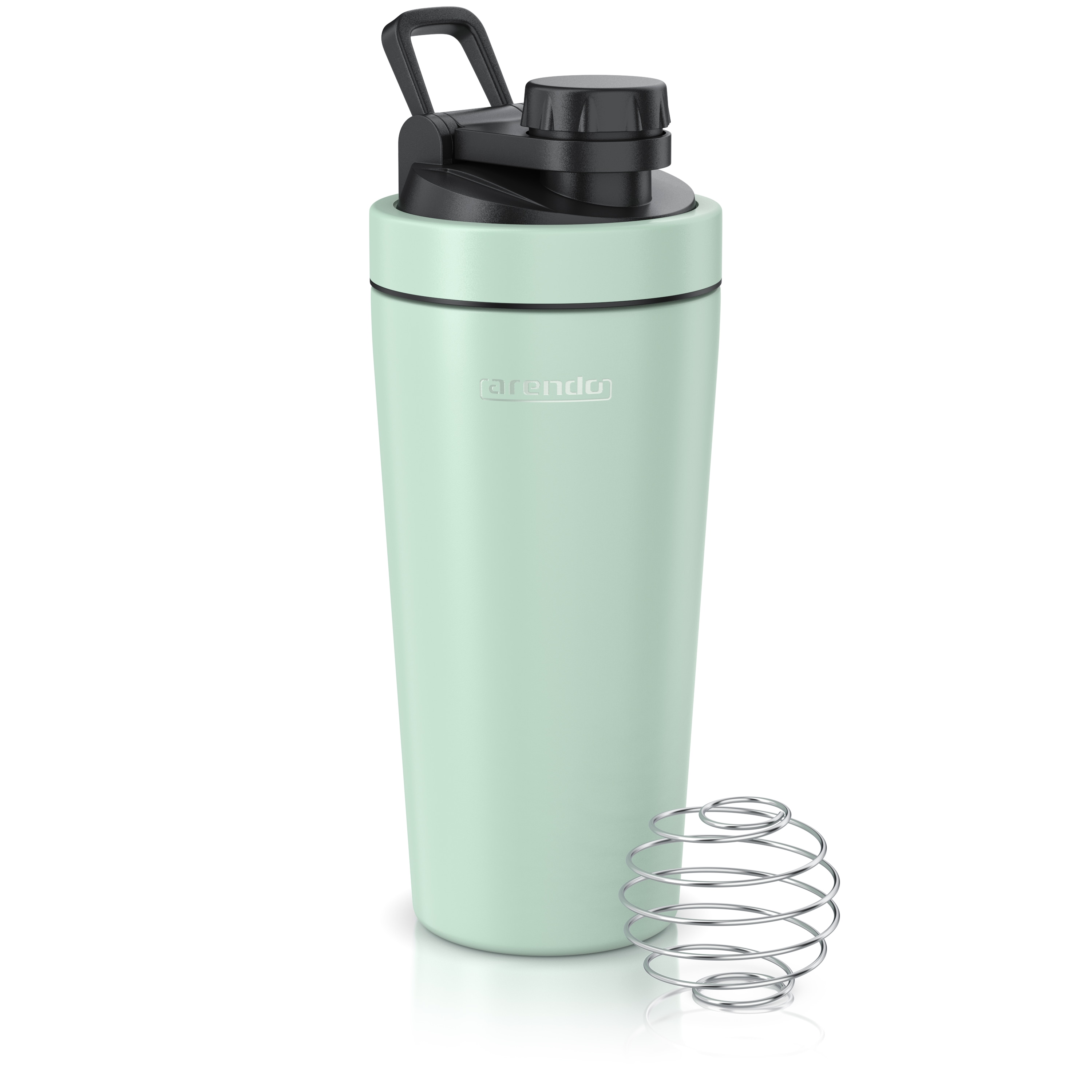 Arendo Protein Shaker, Edelstahl Eiwei&szlig;shaker 750 ml, verschlie&szlig;bar, bruchfest, BPA-frei, mintgr&uuml;n - Bild 1