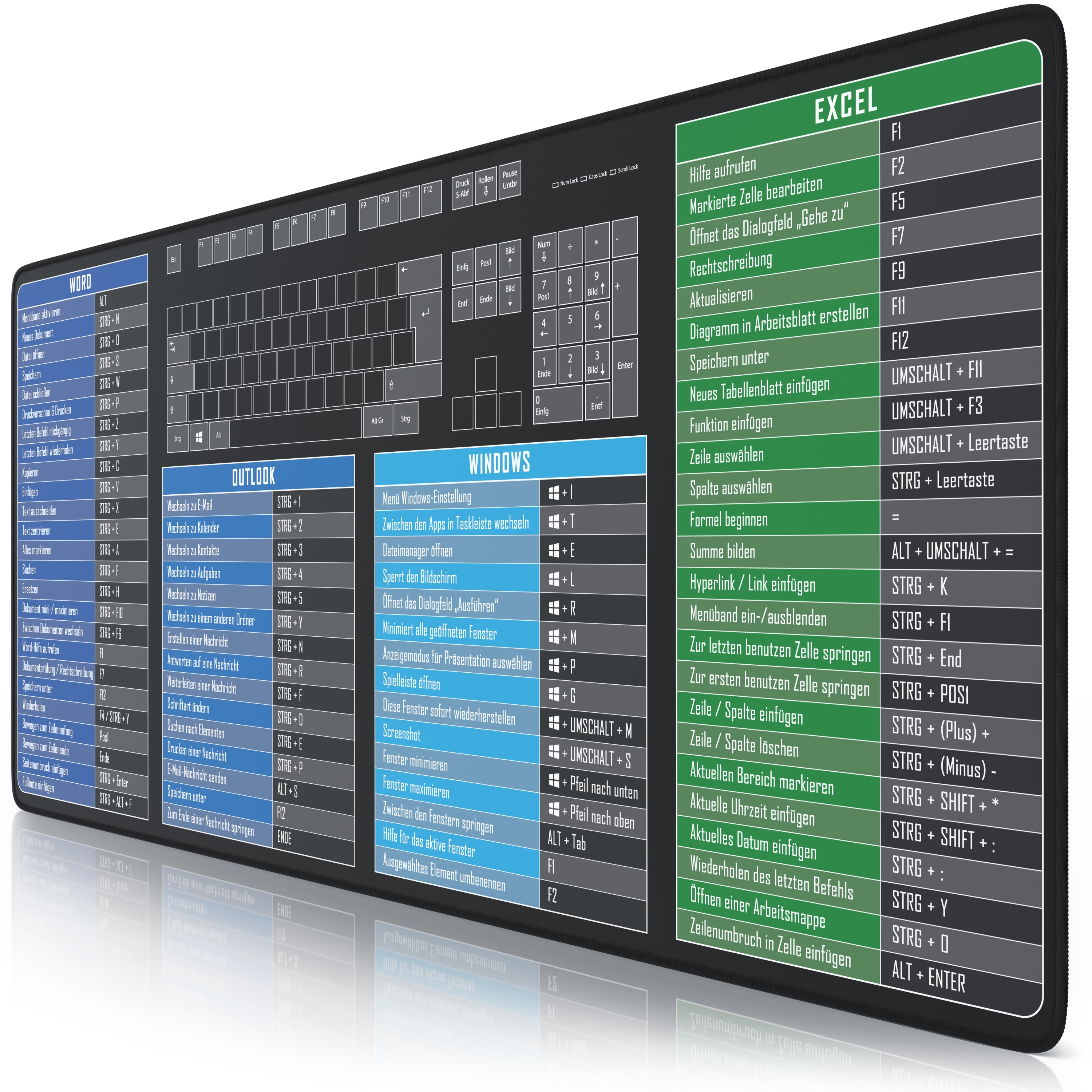 Titanwolf Gaming Mauspad, XXL Speed Mousepad 900 x 400 x 3 mm, Schreibtischauflage, abwaschbar, MS Keyboard Deutsch - Bild 1