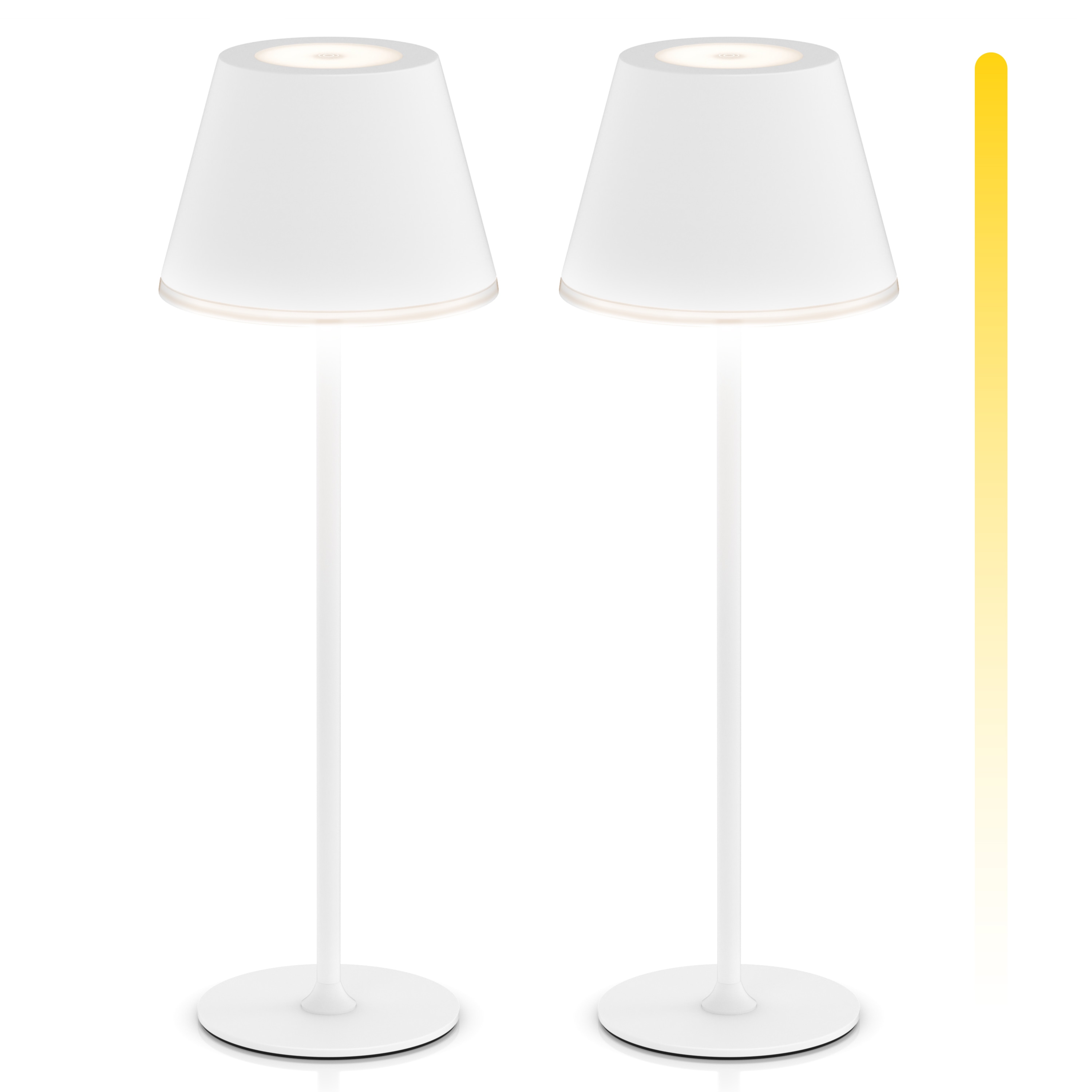 Brandson 2x LED Tischleuchte mit Akku, kabellos, Touch-Dimmer, 3 Lichtmodi, Metall, Schreibtisch- & Nachttischlampe, wei&szlig; - Bild 1