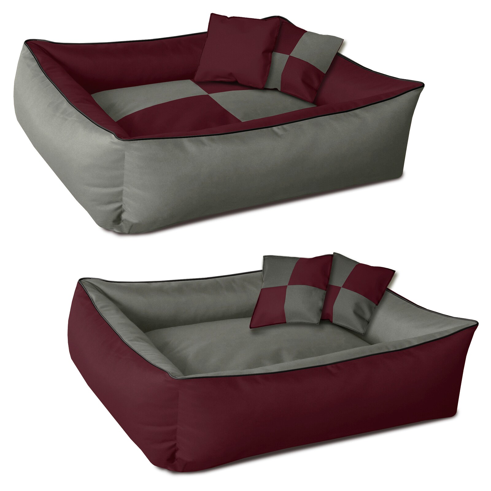 BedDog 2in1 Hundebett waschbar Hundekissen mit Rand Hundesofa