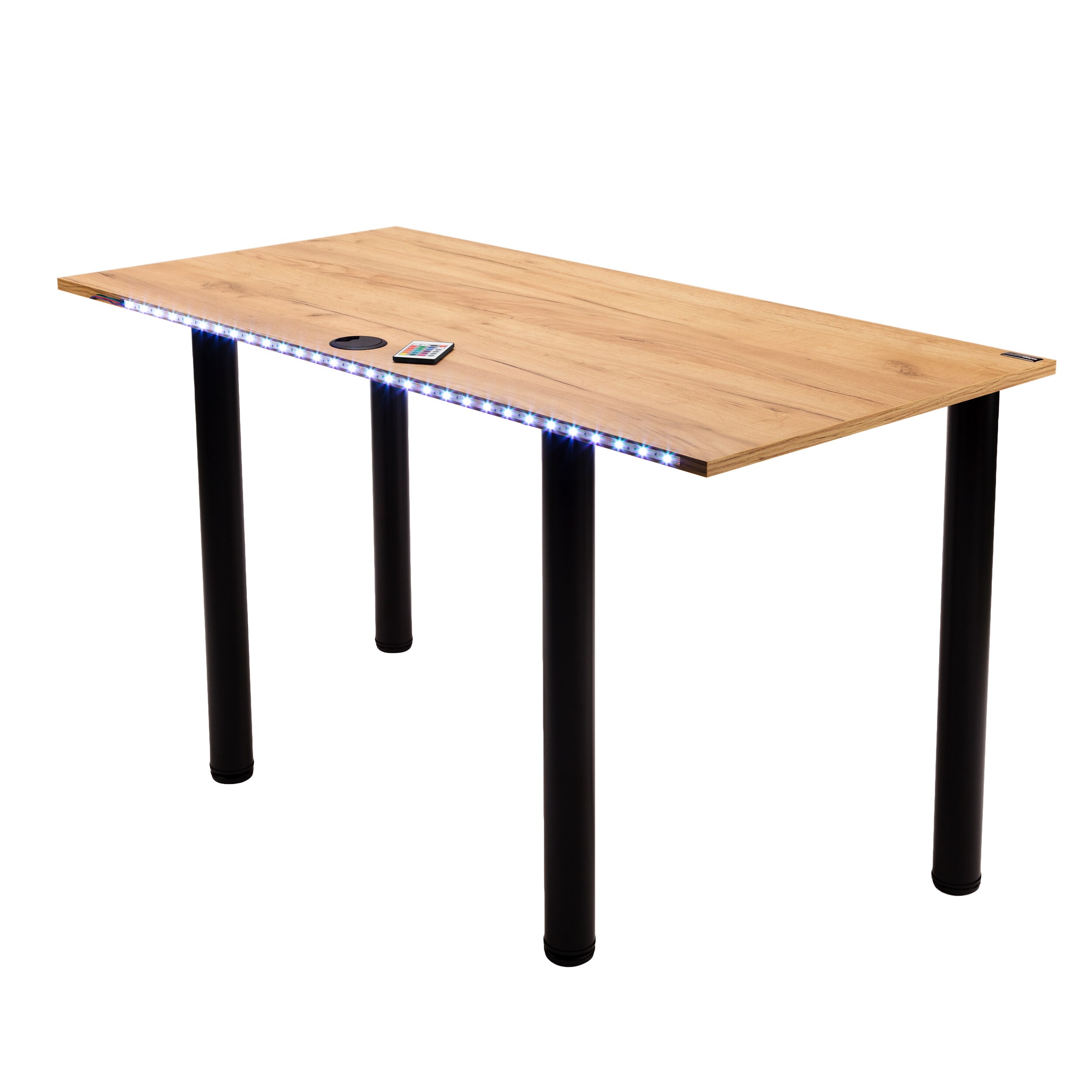 M&Ouml;BELSYSTEM Tisch mit LED-Beleuchtung, Kabelmanagementsystem/Kabeldurchg&auml;nge - Bild 1