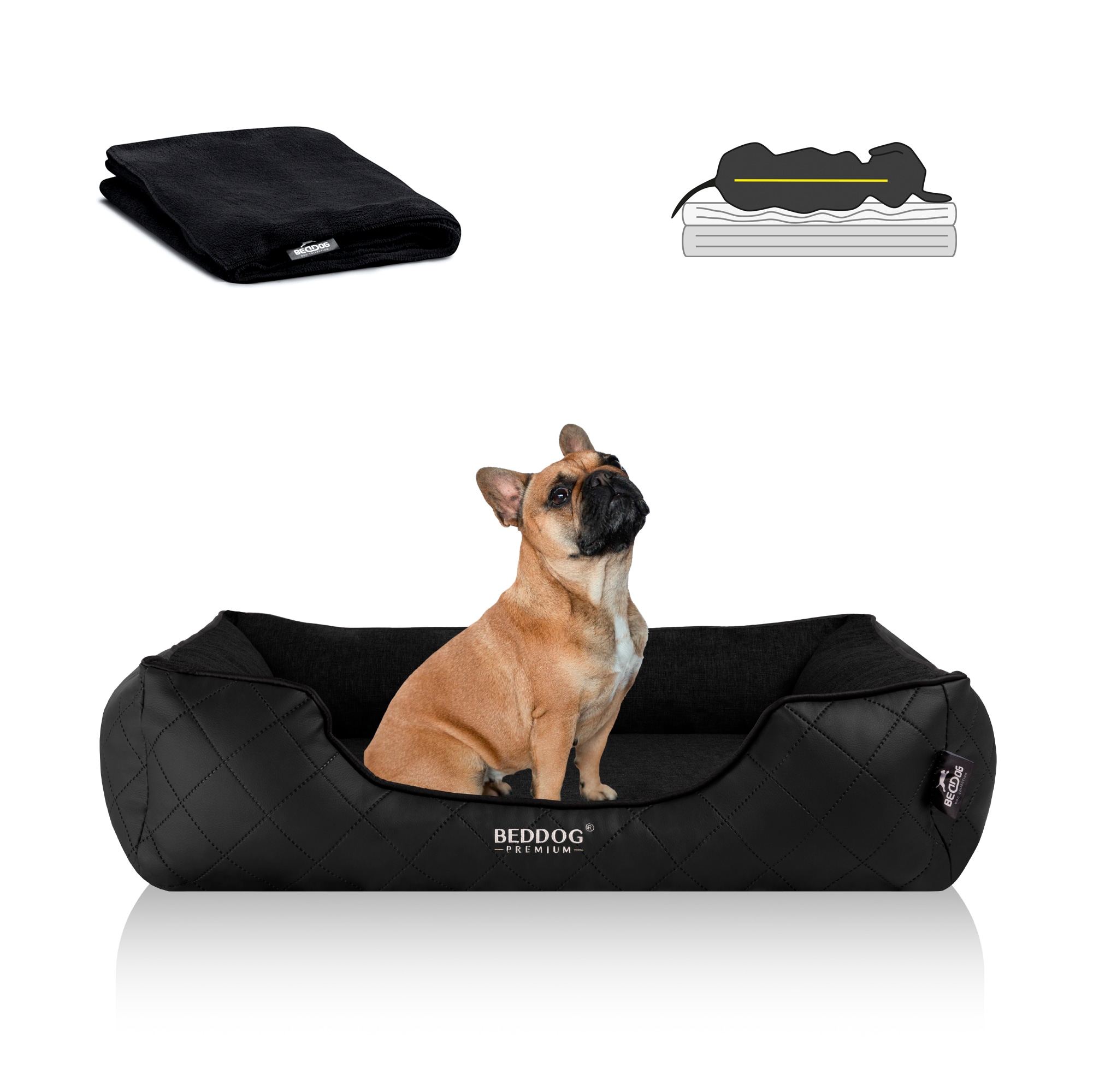 BedDog PREMIUM Orthop&auml;disches Hundebett WUFFI Memory Foam - Bild 1