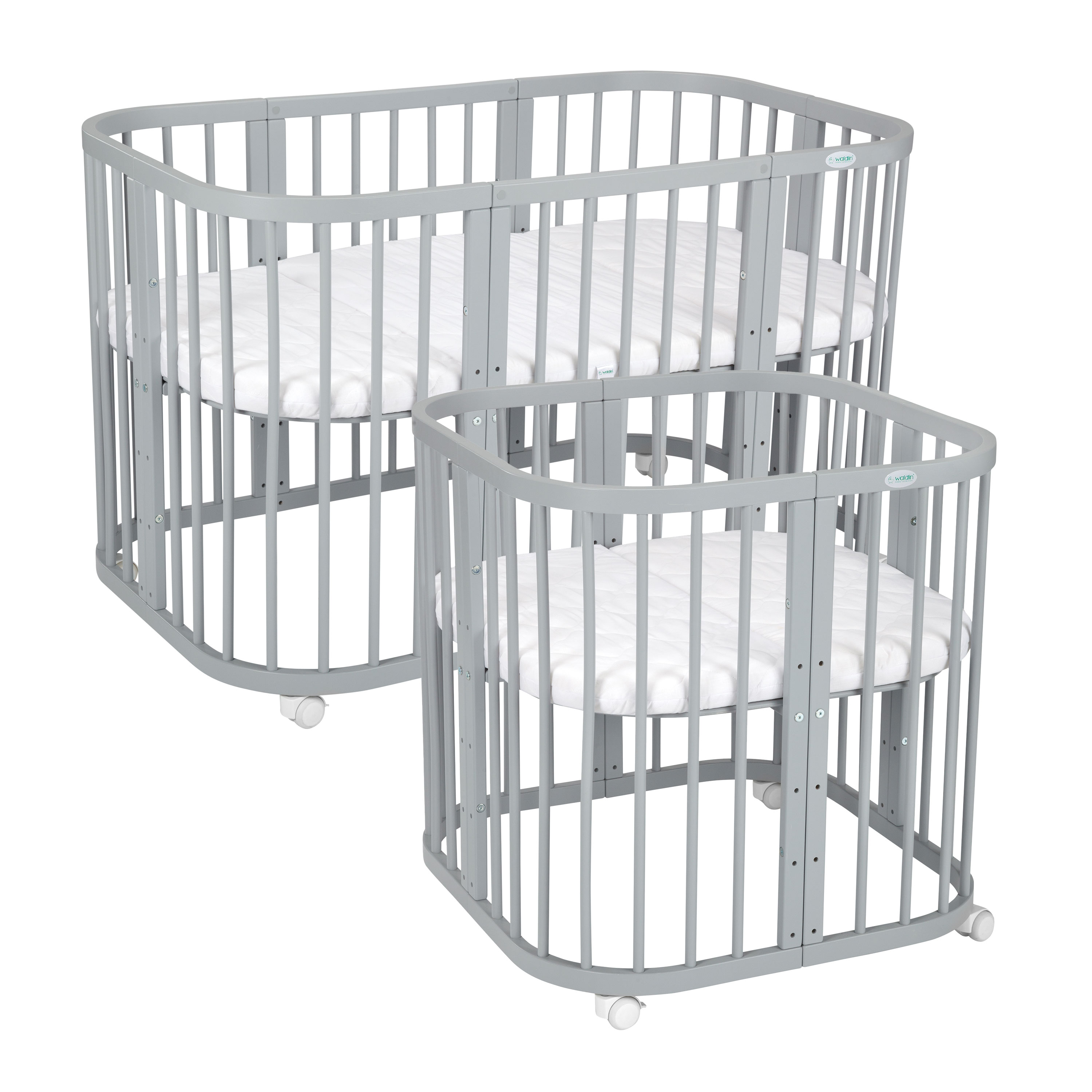 Waldin Babybett Kinderbett 7in1 mit Matratze, mitwachsendes Kinder-Bett - Bild 1