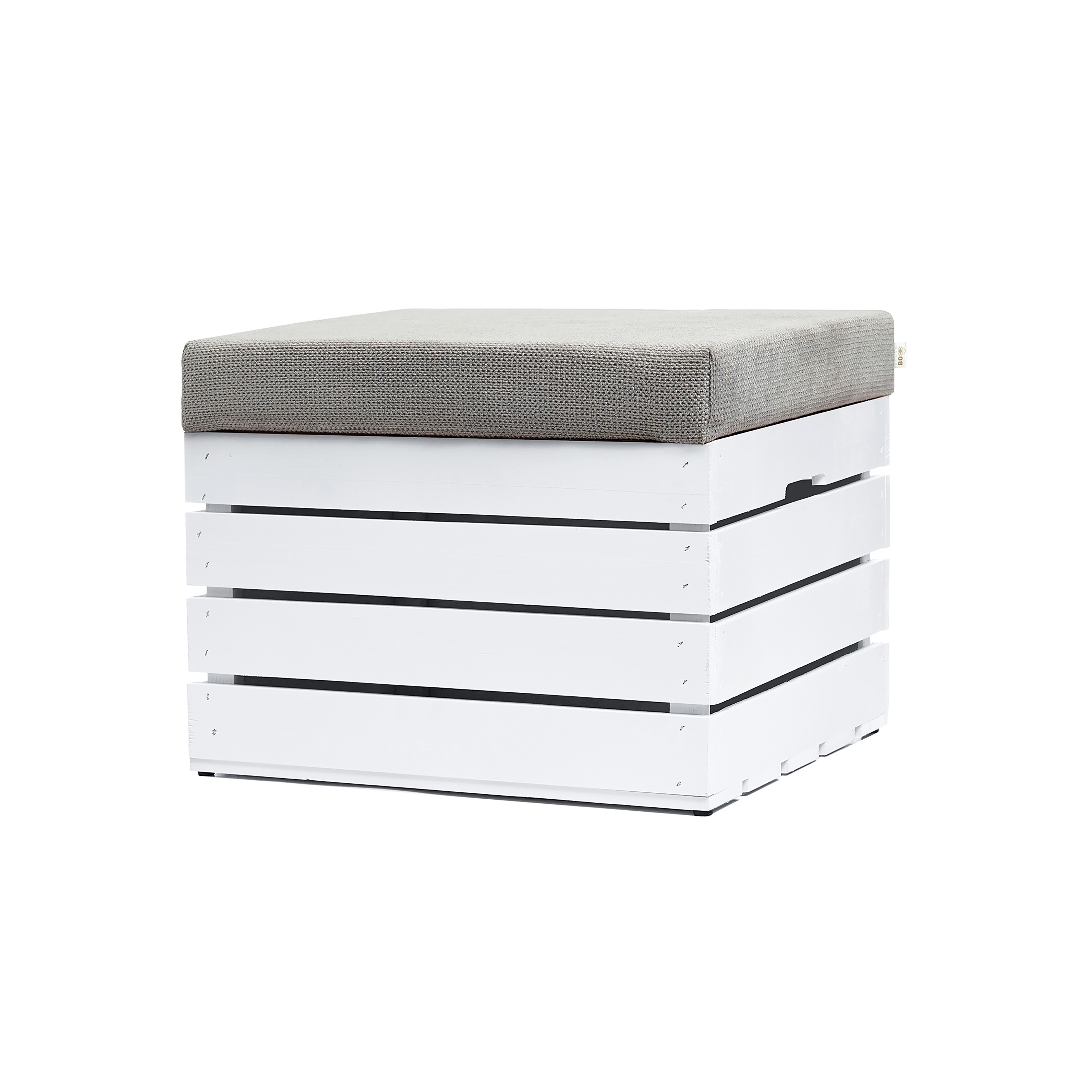 GrandBox Sitzhocker Holz 37x40x50 mit Polster, SitzTruhe mit Stauraum