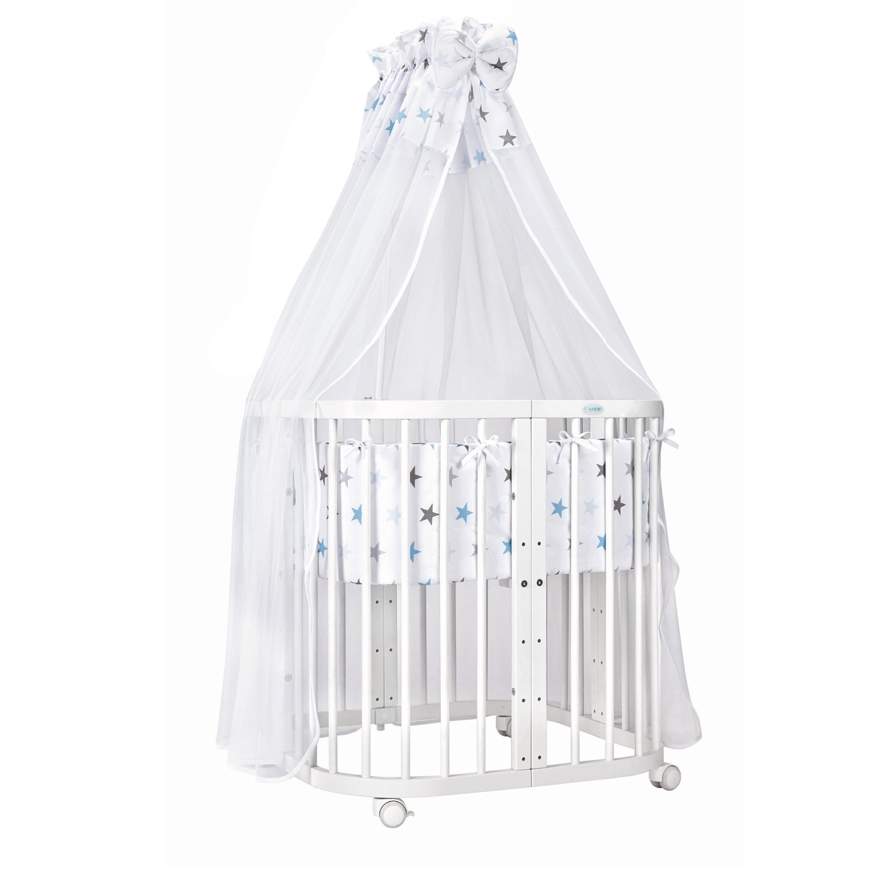 Waldin Babybett Kinderbett 7in1 mit Matratze, mitwachsendes Kinder-Bett - Bild 1