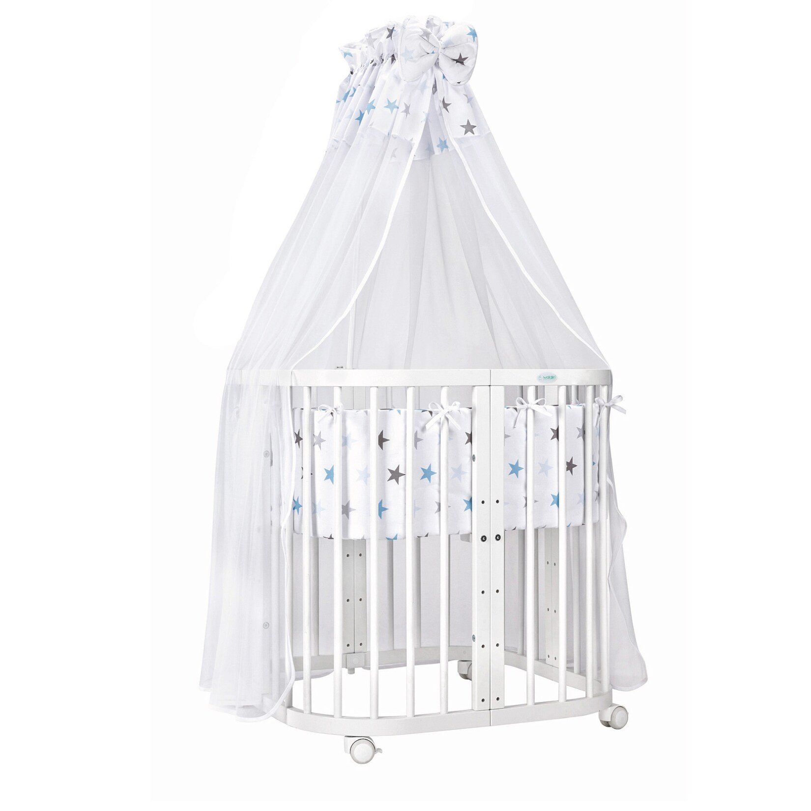 Waldin Babybett Kinderbett 7in1 mit Matratze, mitwachsendes Kinder-Bett