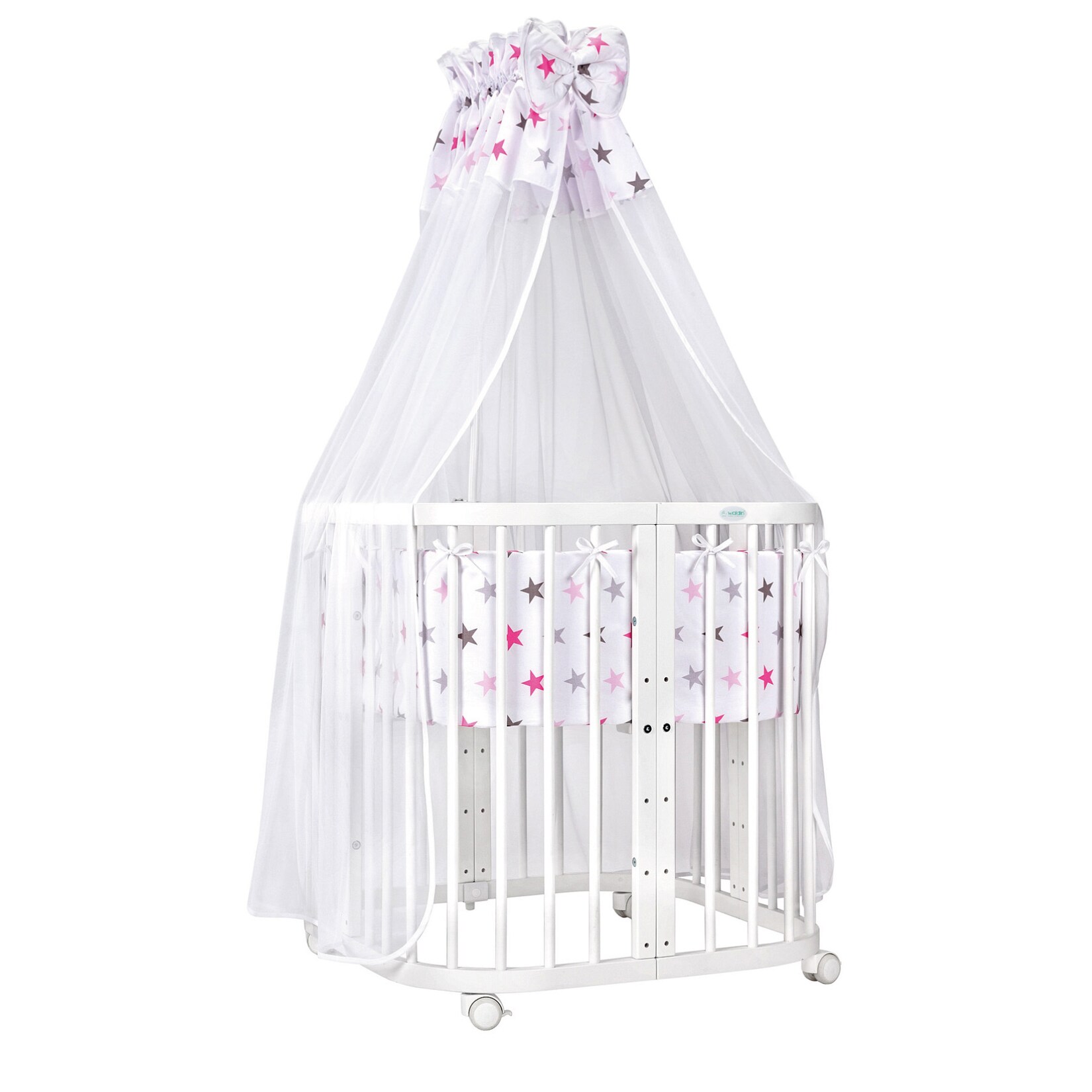 Waldin Babybett Kinderbett 7in1 mit Matratze, mitwachsendes Kinder-Bett