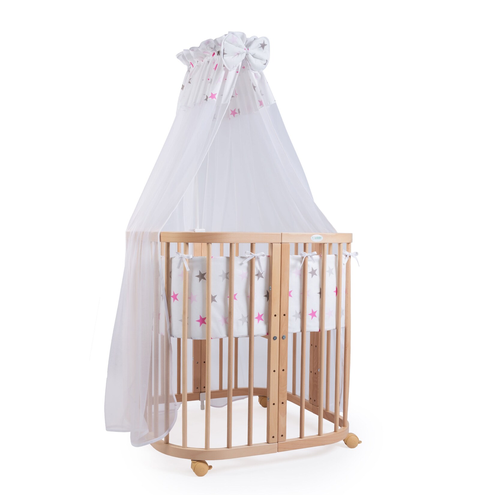 Waldin Babybett Kinderbett 7in1 mit Matratze, mitwachsendes Kinder-Bett