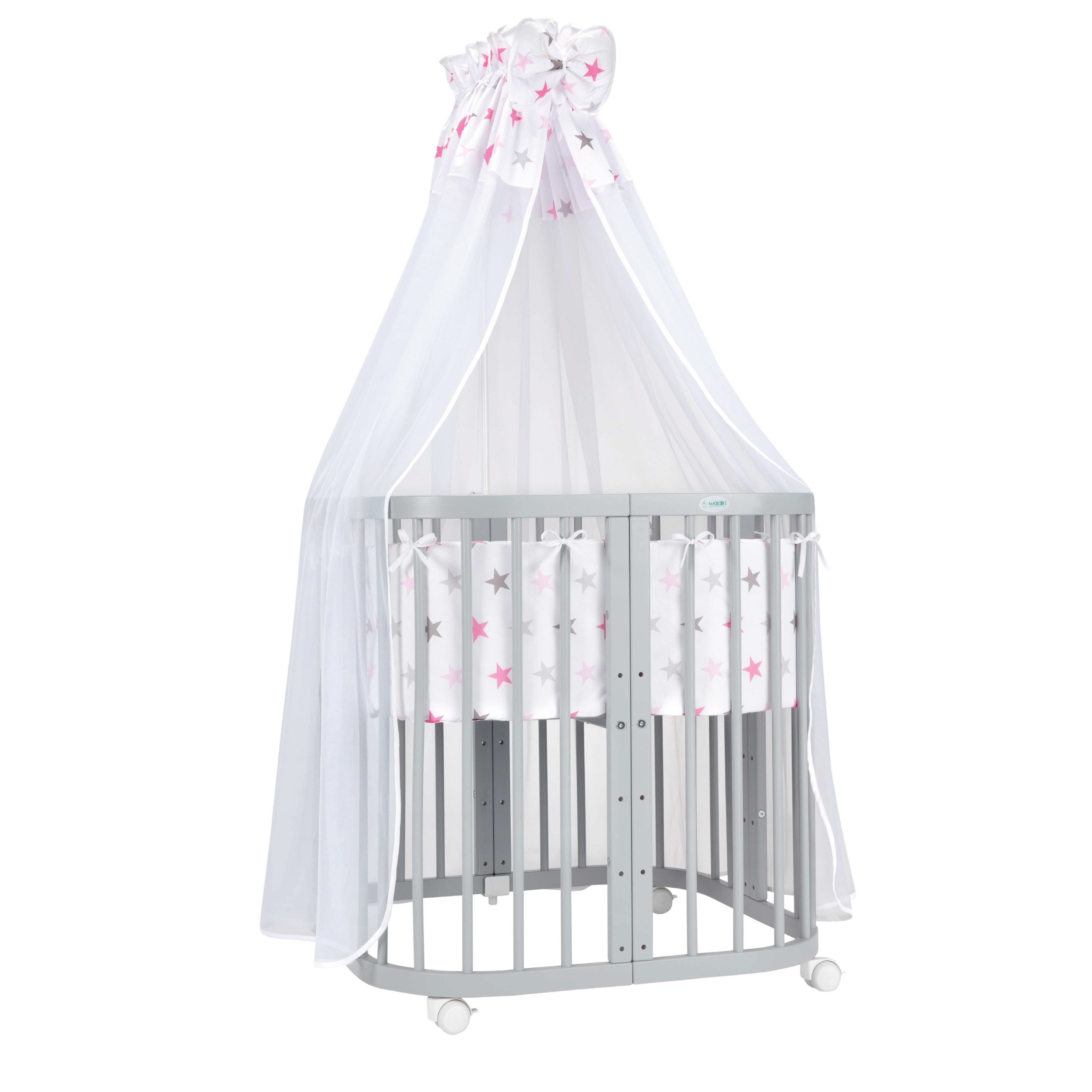 Waldin Babybett Kinderbett 7in1 mit Matratze, mitwachsendes Kinder-Bett - Bild 1