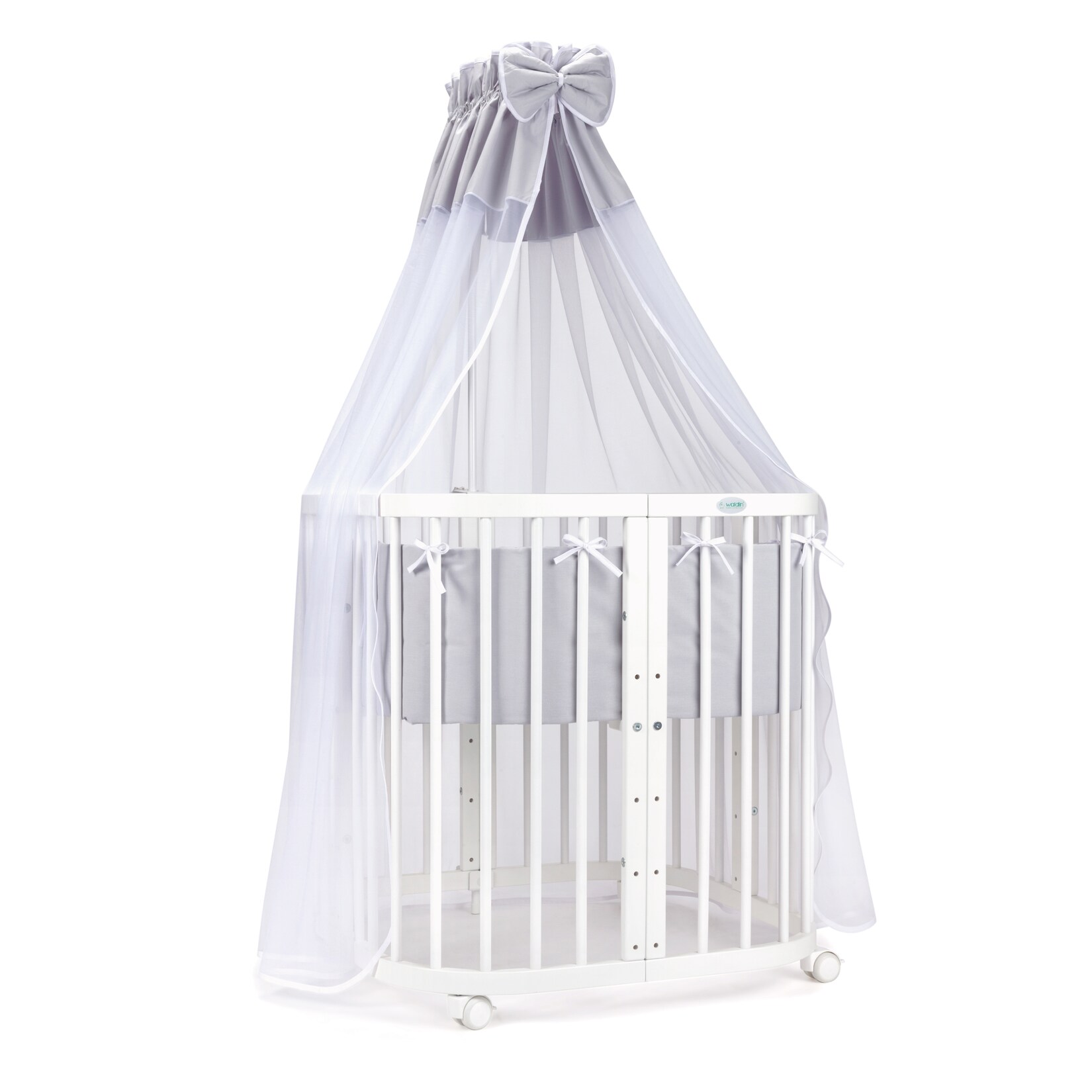 Waldin Babybett Kinderbett 7in1 mit Matratze, mitwachsendes Kinder-Bett