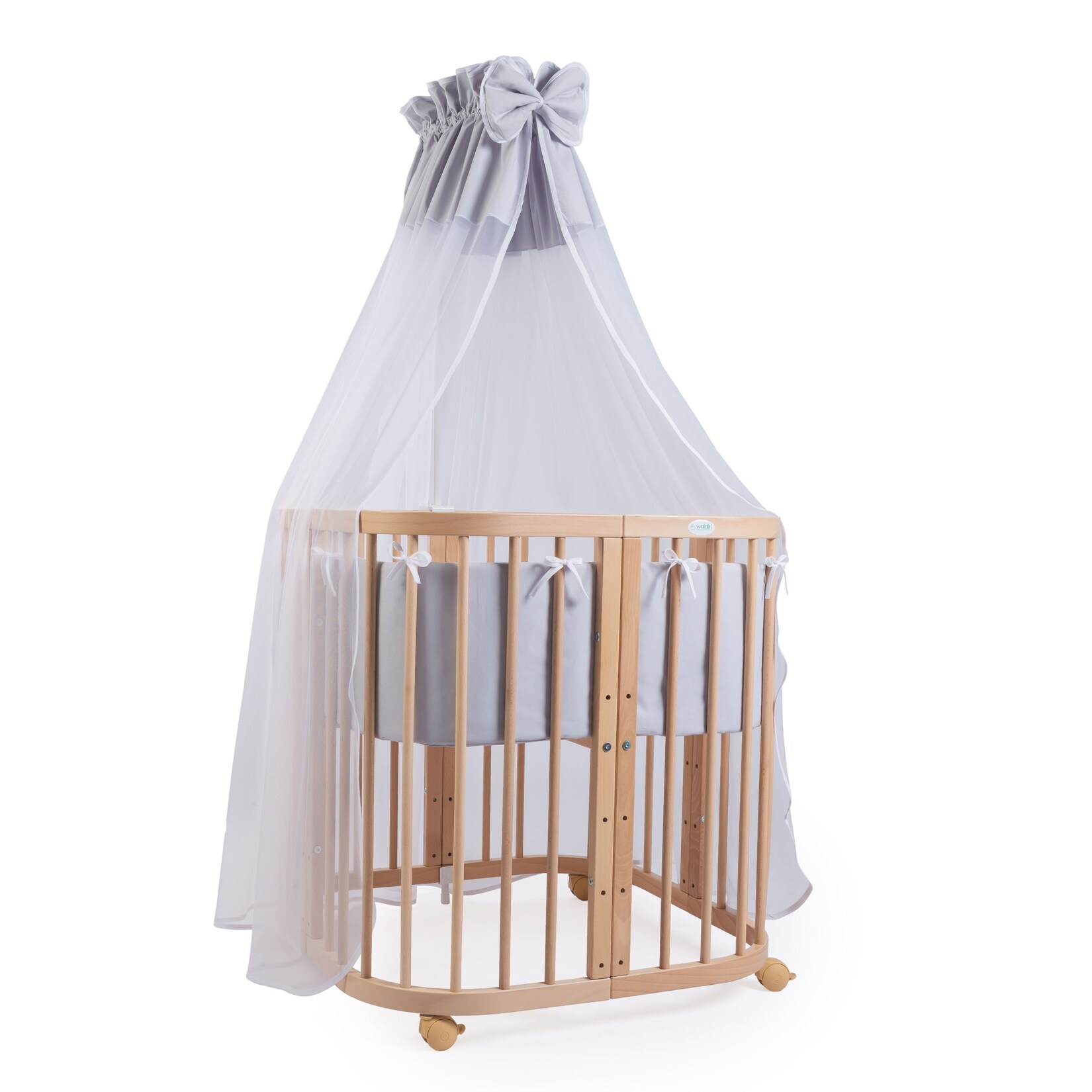 Waldin Babybett Kinderbett 7in1 mit Matratze, mitwachsendes Kinder-Bett