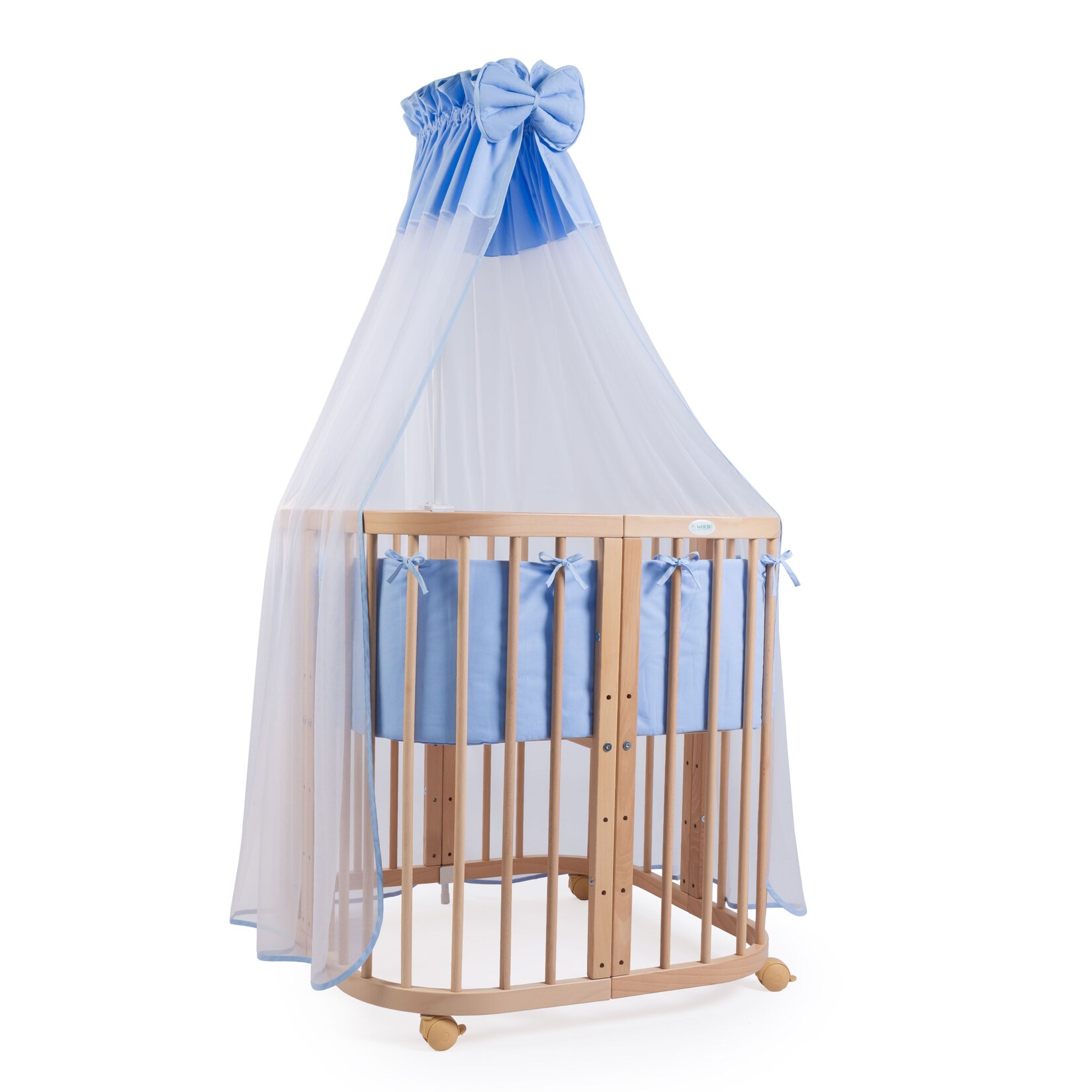 Waldin Babybett Kinderbett 7in1 mit Matratze, mitwachsendes Kinder-Bett