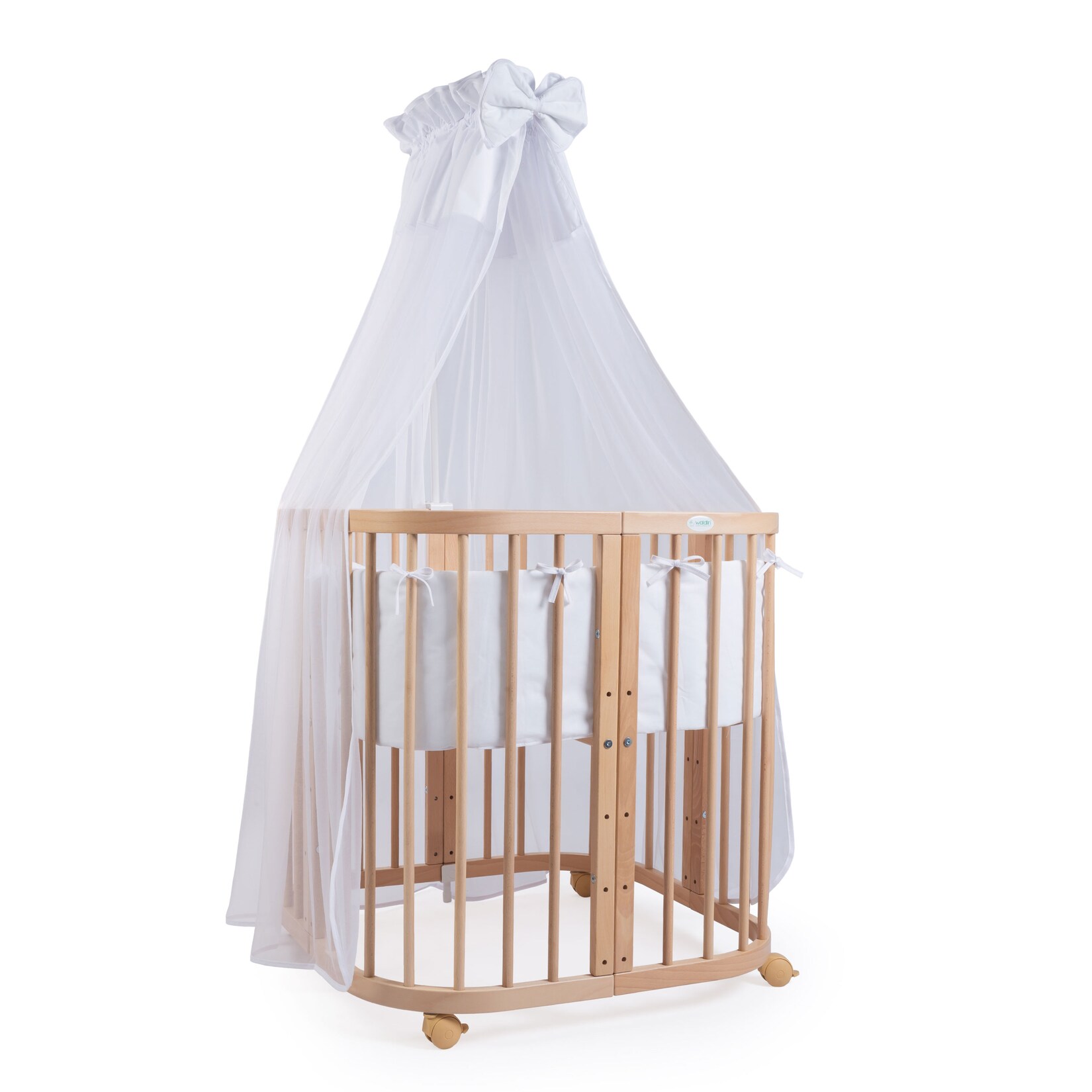 Waldin Babybett Kinderbett 7in1 mit Matratze, mitwachsendes Kinder-Bett