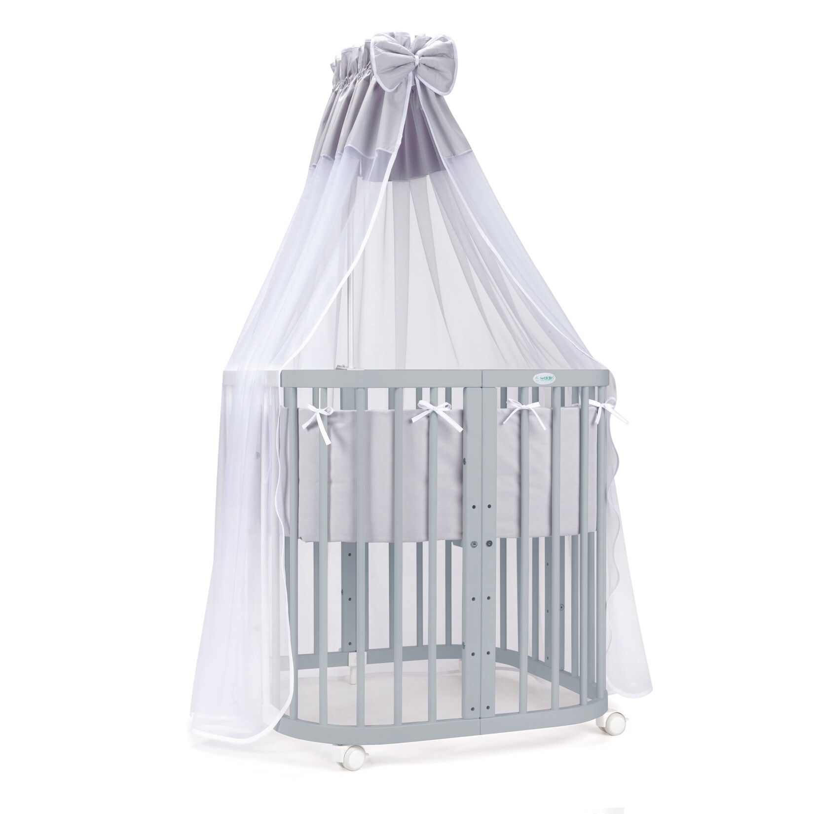 Waldin Babybett Kinderbett 7in1 mit Matratze, mitwachsendes Kinder-Bett