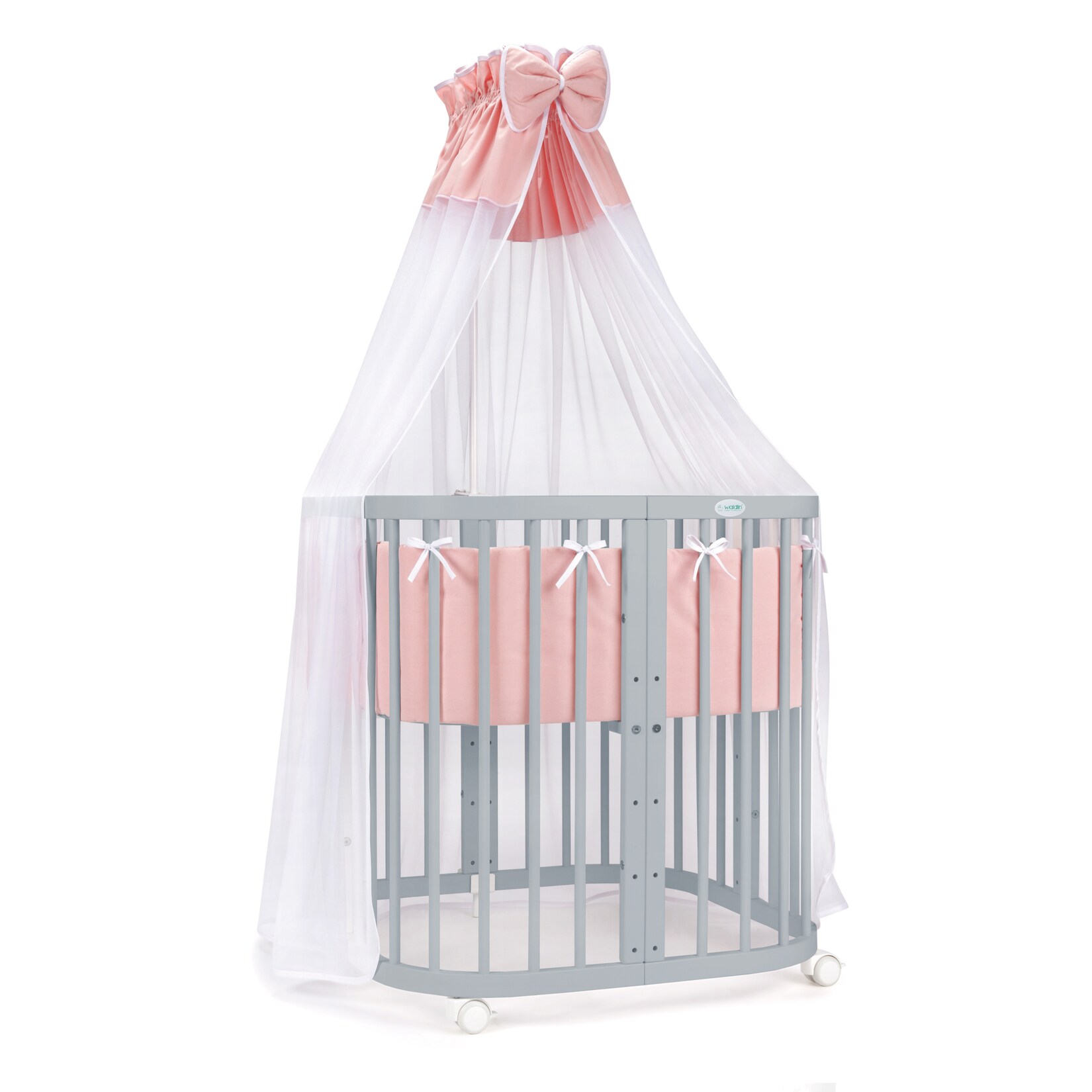 Waldin Babybett Kinderbett 7in1 mit Matratze, mitwachsendes Kinder-Bett