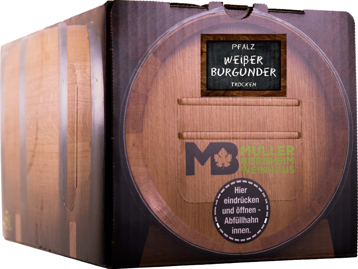 Weinhaus M&uuml;ller Bornheim Pfalz Wei&szlig;er Burgunder Wei&szlig;wein trocken 12 % vol. 5 Liter Bag in Box - Bild 1