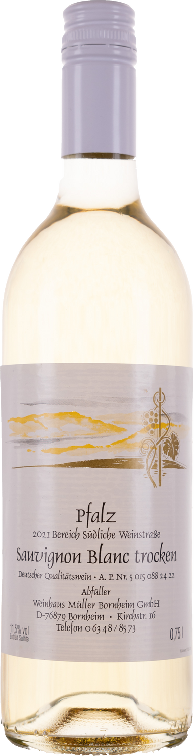 Weinhaus Müller Bornheim Pfalz Sauvignon Blanc Weißwein trocken 11,5 % vol. 0.75 Liter Flasche