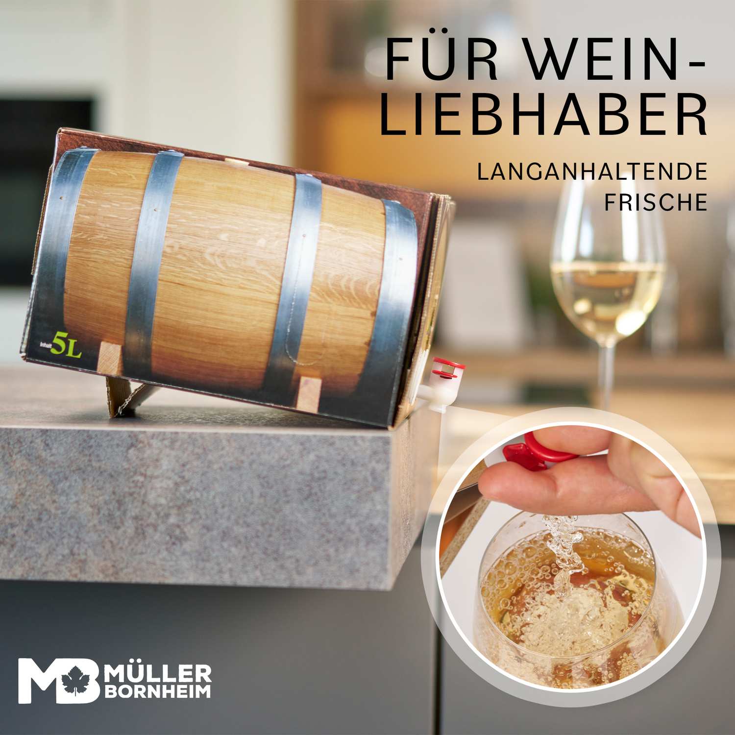 Weinhaus M&uuml;ller Bornheim Pfalz Dornfelder Rotwein halbtrocken 11,5 % vol. 5 Liter Bag in Box - Bild 1