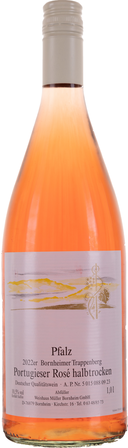Weinhaus M&uuml;ller Bornheim Pfalz Ros&eacute; Wein 11,5 % vol. 1 Liter Flasche Anzahl 1 Flasche - Bild 1