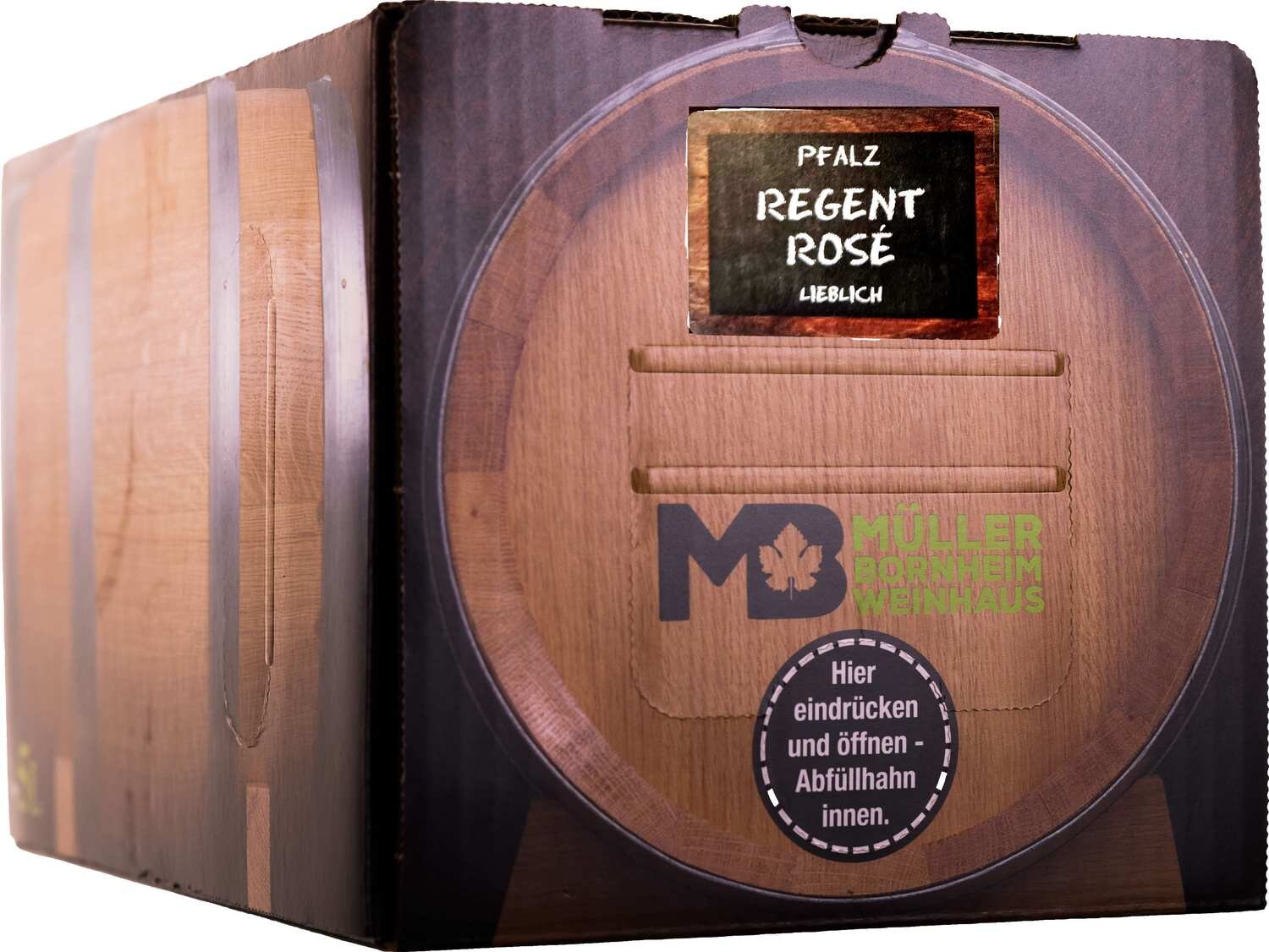 Weinhaus Müller Bornheim Pfalz Regent Rosé Wein lieblich 9,5 % vol. 5 Liter Bag in Box
