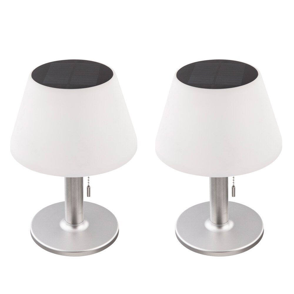2er Set LED Solar Tischleuchte, Kunststoff, weiß, Höhe 28 cm | 04036812756985
