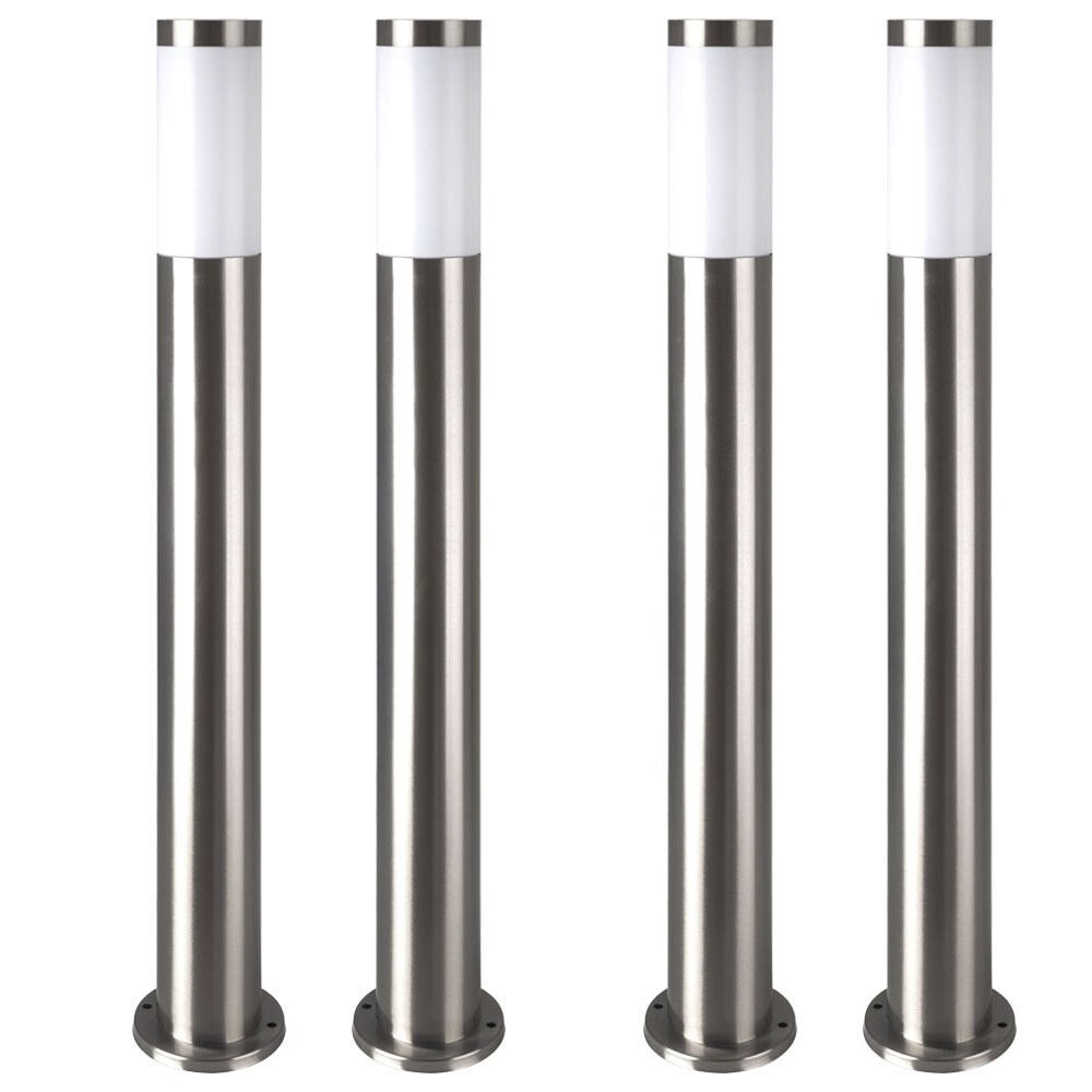 4er Set LED Sockelleuchte, Edelstahl, wei&szlig; opal, H 80 cm - Bild 1