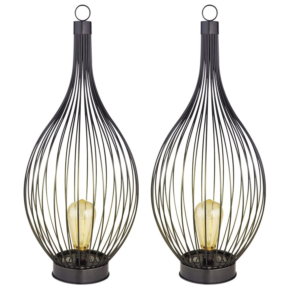 2x LED Solarleuchten im Käfig Design, H 57 cm | 04059157131088