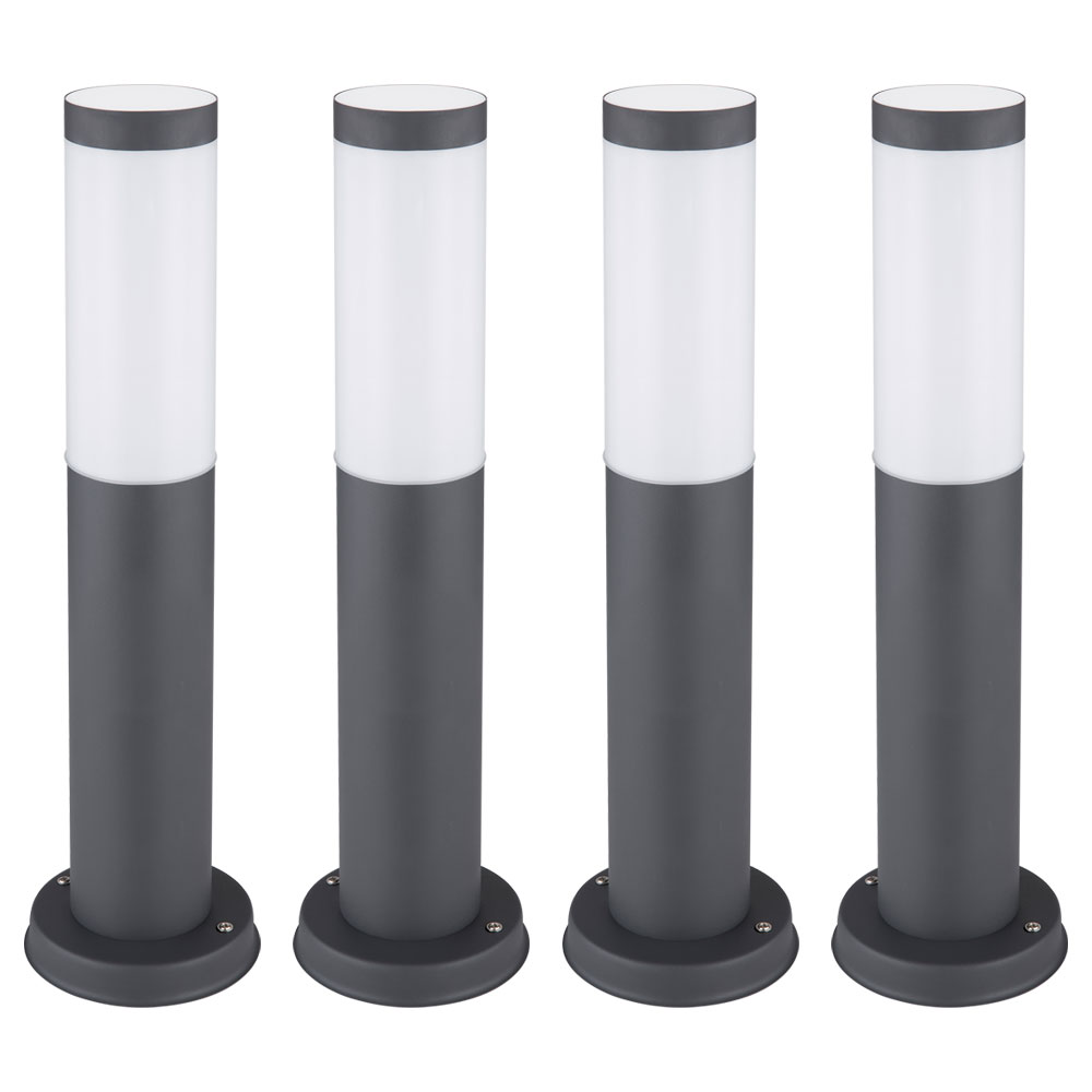 4er Set Sockelleuchte, Edelstahl anthrazit, H&ouml;he 45 cm - Bild 1