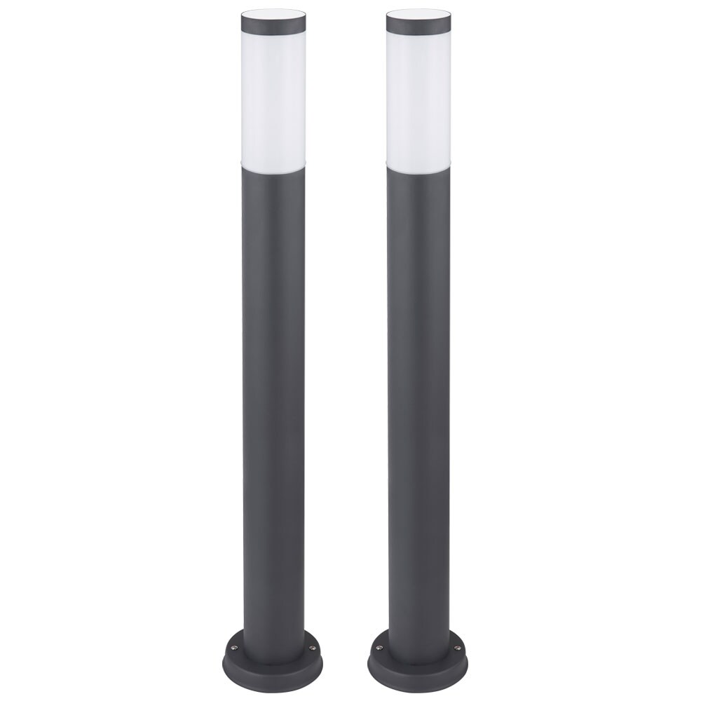 2x Stehleuchte, Edelstahl anthrazit H 80 cm - Bild 1