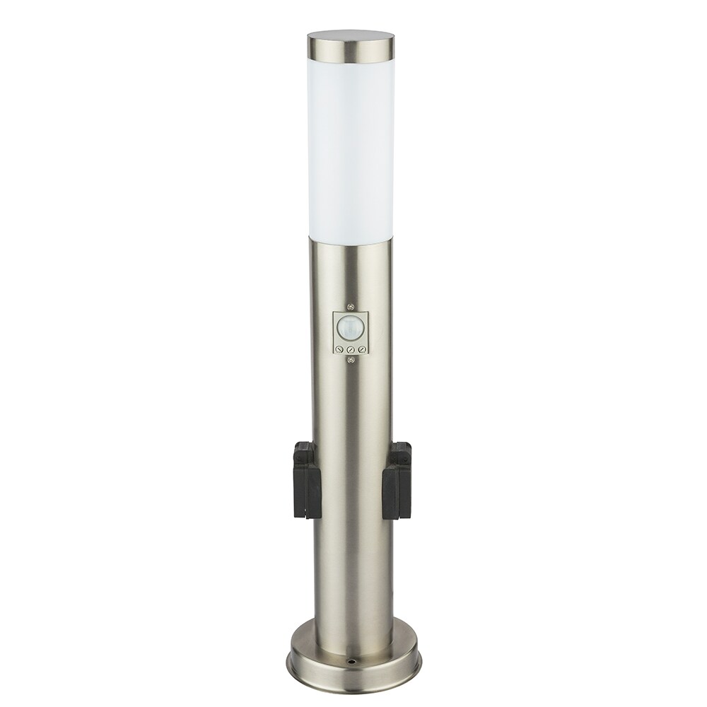 Stehleuchte, silber, Bewegungsmelder, 2x Steckdose, VT-838 | 03800157658836