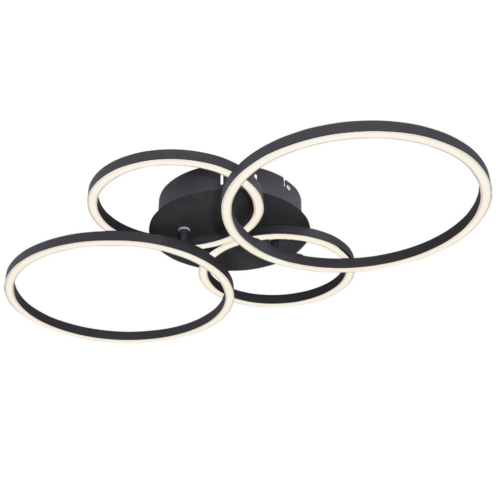 LED Deckenleuchte, Ring Design, schwarz matt, L 65,5 cm - Bild 1