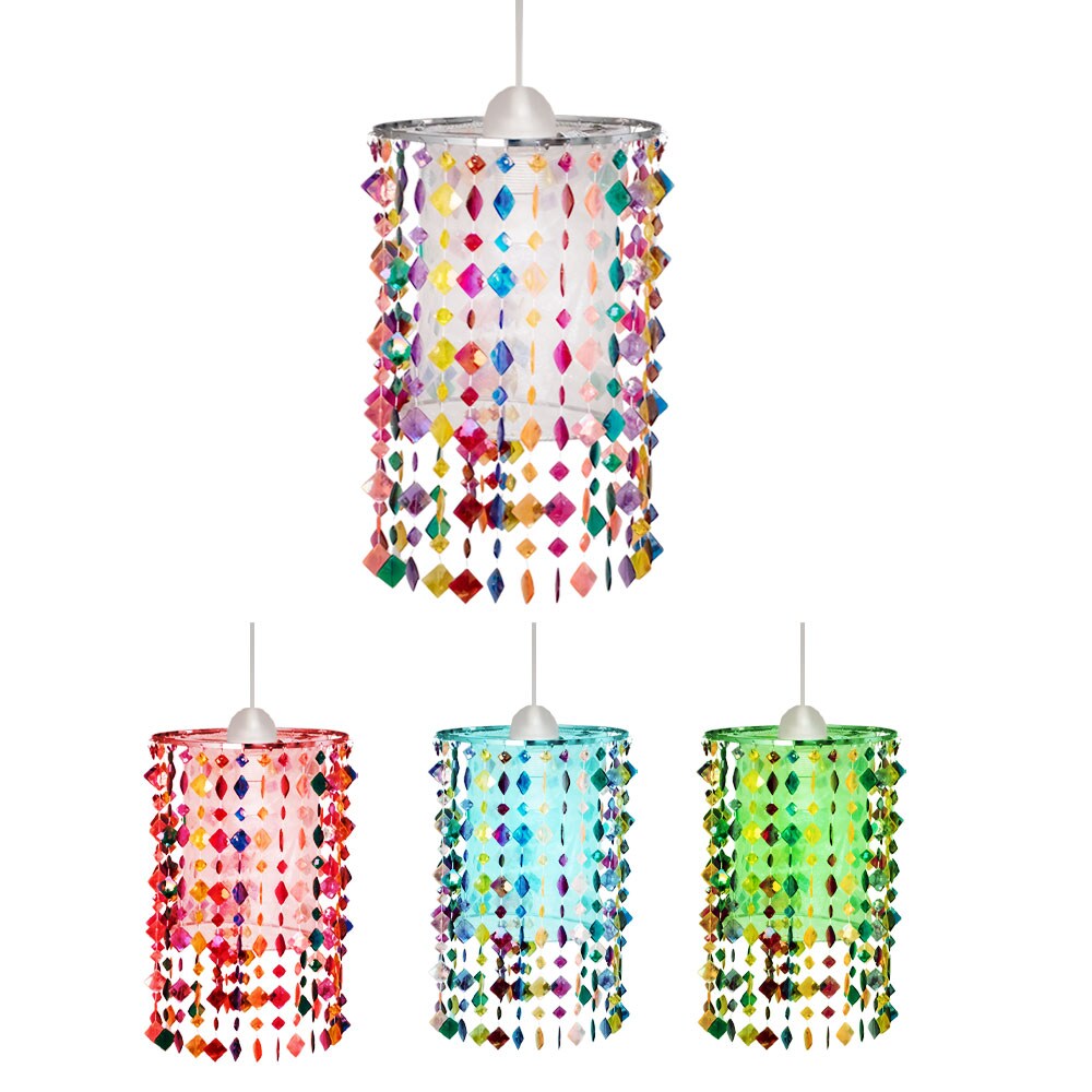 RGB LED H&auml;ngeleuchte, Kristalle bunt 22,5 cm - Bild 1