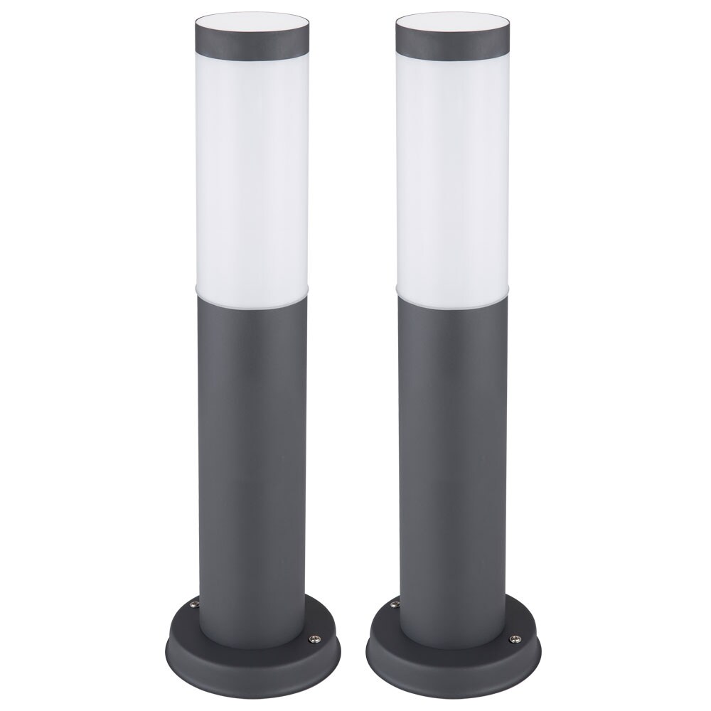 2er Set RGB LED Sockelleuchte, Edelstahl anthrazit, H 45 cm - Bild 1