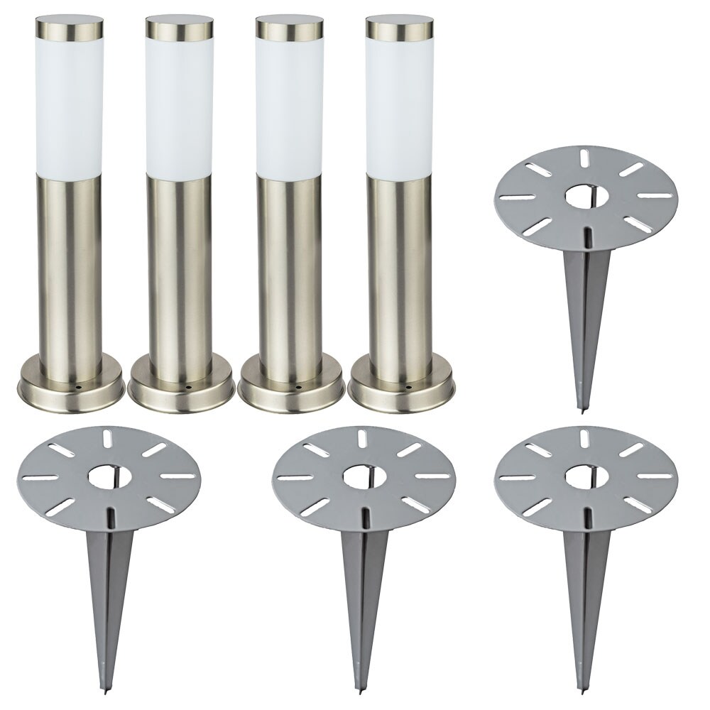 4er Set Stehleuchten, Edelstahl, Erdspie&szlig; H 45 cm - Bild 1