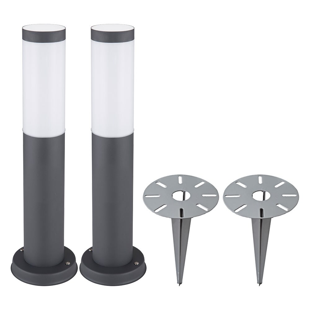 2x Sockelleuchte, Edelstahl anthrazit, Erdspie&szlig; - Bild 1