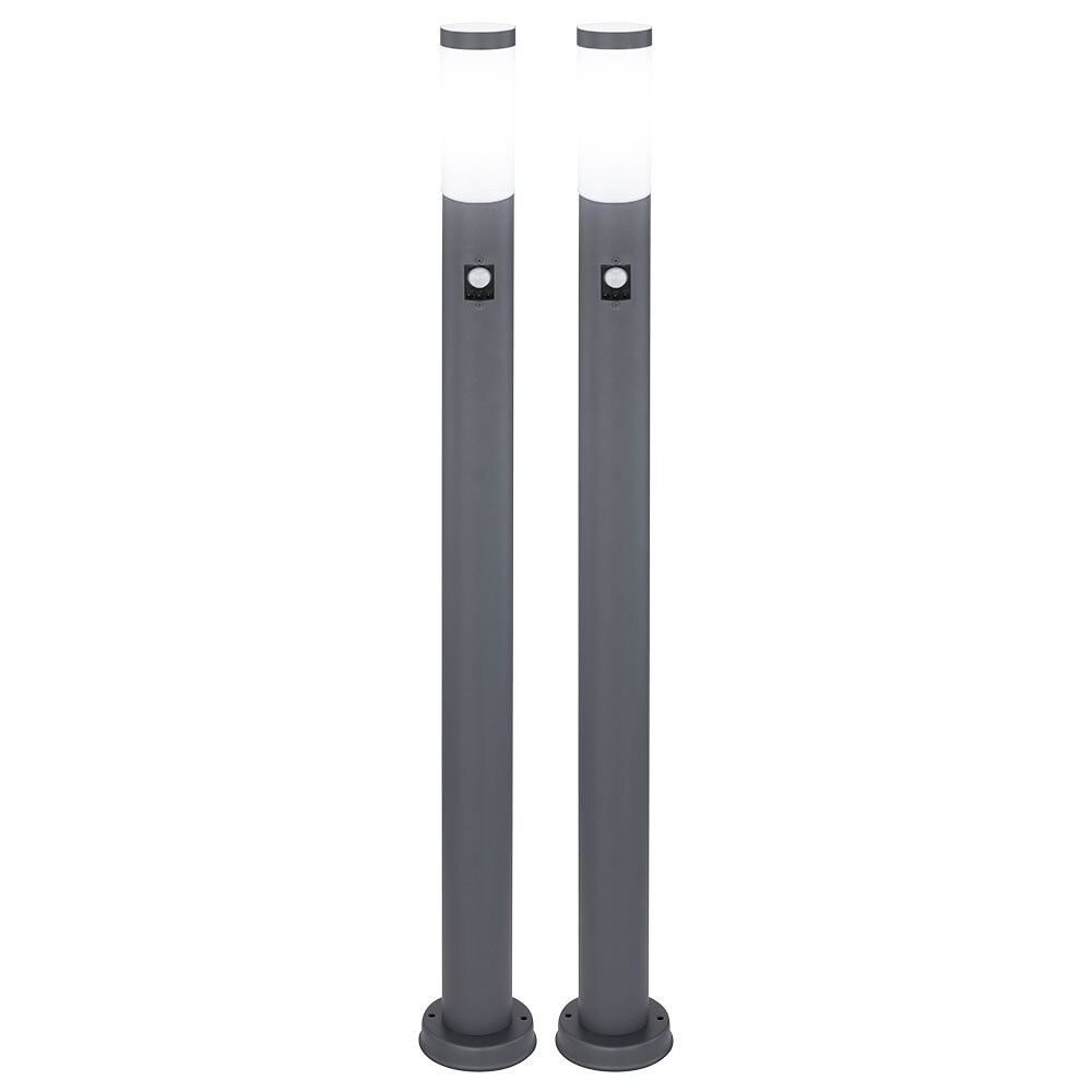2x Stehleuchte, Edelstahl , Bewegungsmelder H 110 cm - Bild 1