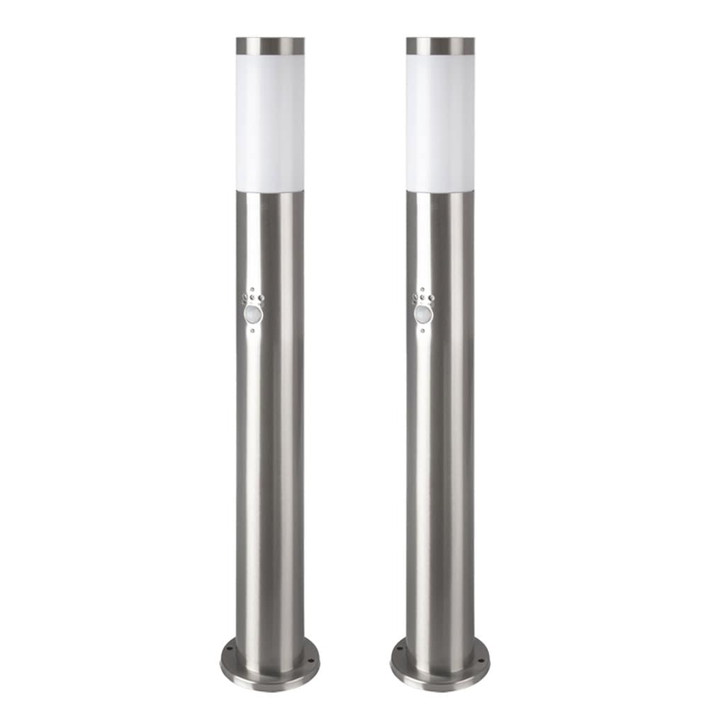 2x Stehleuchte, silber, Bewegungsmelder, 80 cm - Bild 1
