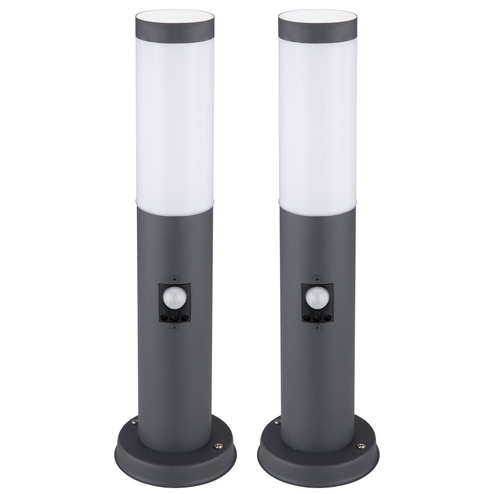 2er Set Sockelleuchte, Edelstahl, anthrazit, Bewegungsmelder - Bild 1