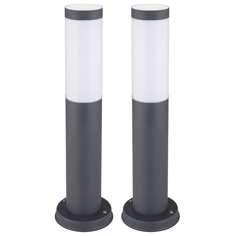 2er Set Stehleuchte, Edelstahl, H 45 cm - Bild 1