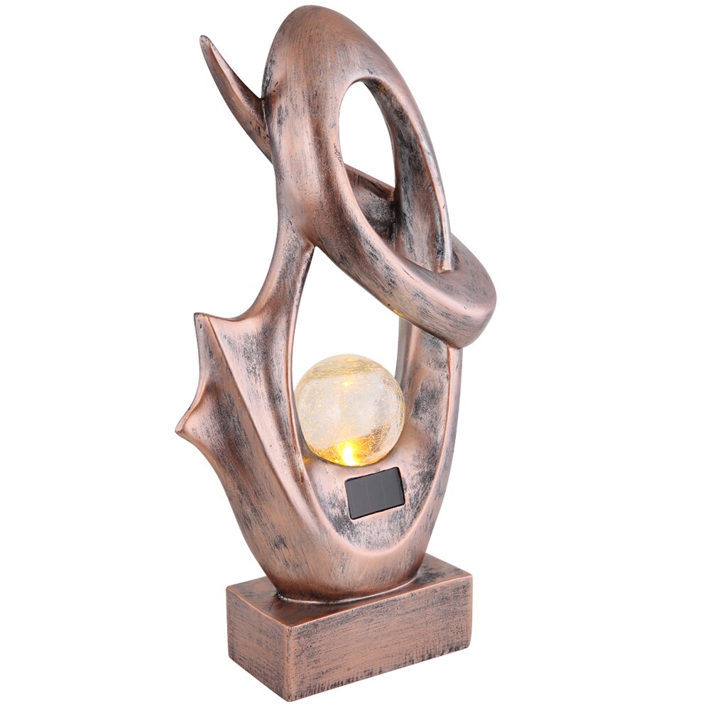 LED Solarleuchte, Feuereffekt bronze, Glas Crackle Design H 45 cm | 04059157170292