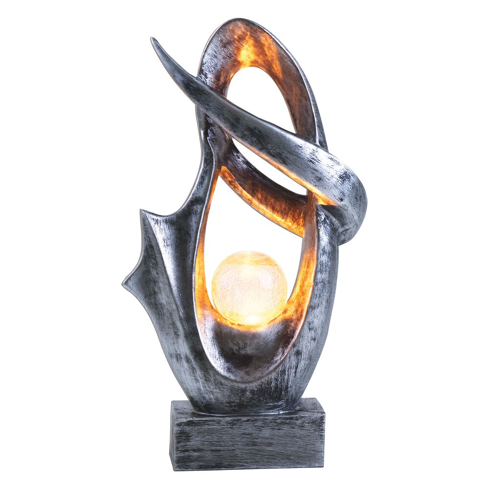 LED Solarleuchte, silber, Glas Crackle Design H 45 cm | 09007371425532