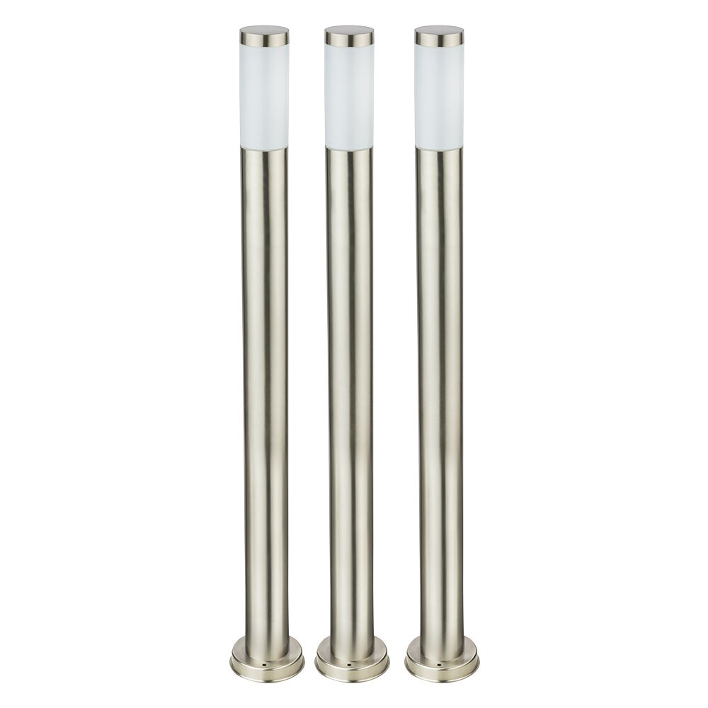 3x Stehleuchte, Edelstahl, silber, H 110 cm - Bild 1