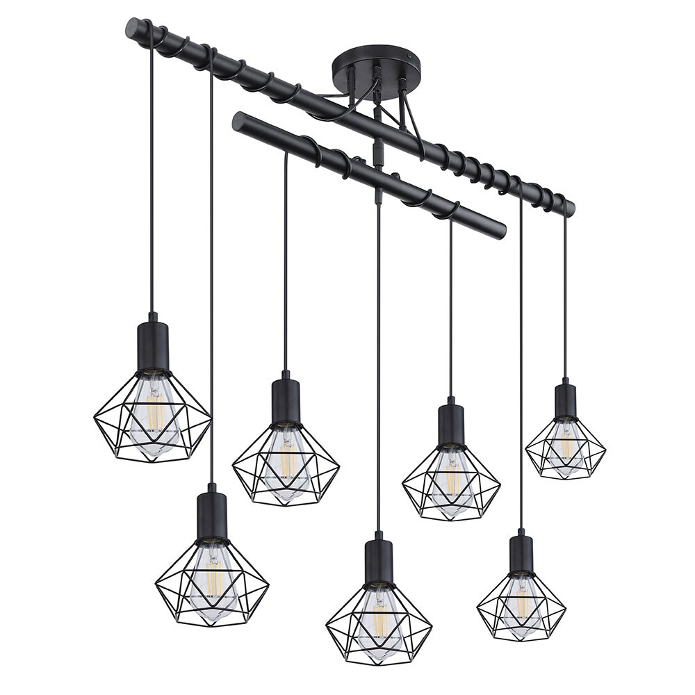 Hängeleuchte, Käfig Design, schwarz-matt, H 100 cm | 04059157155251