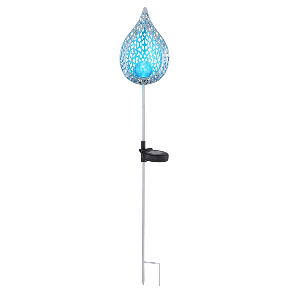 LED Solarleuchte, Flammen-Design, Erdspie&szlig;, blau, H 90 cm - Bild 1