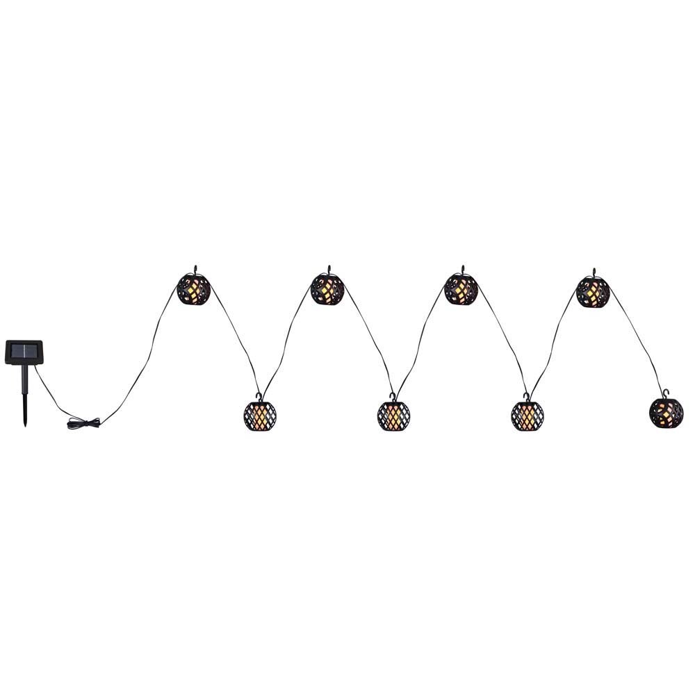 LED Solar Lichterkette, 8x Kugel, Flammen-Effekt, L 410 cm | 09007371405756