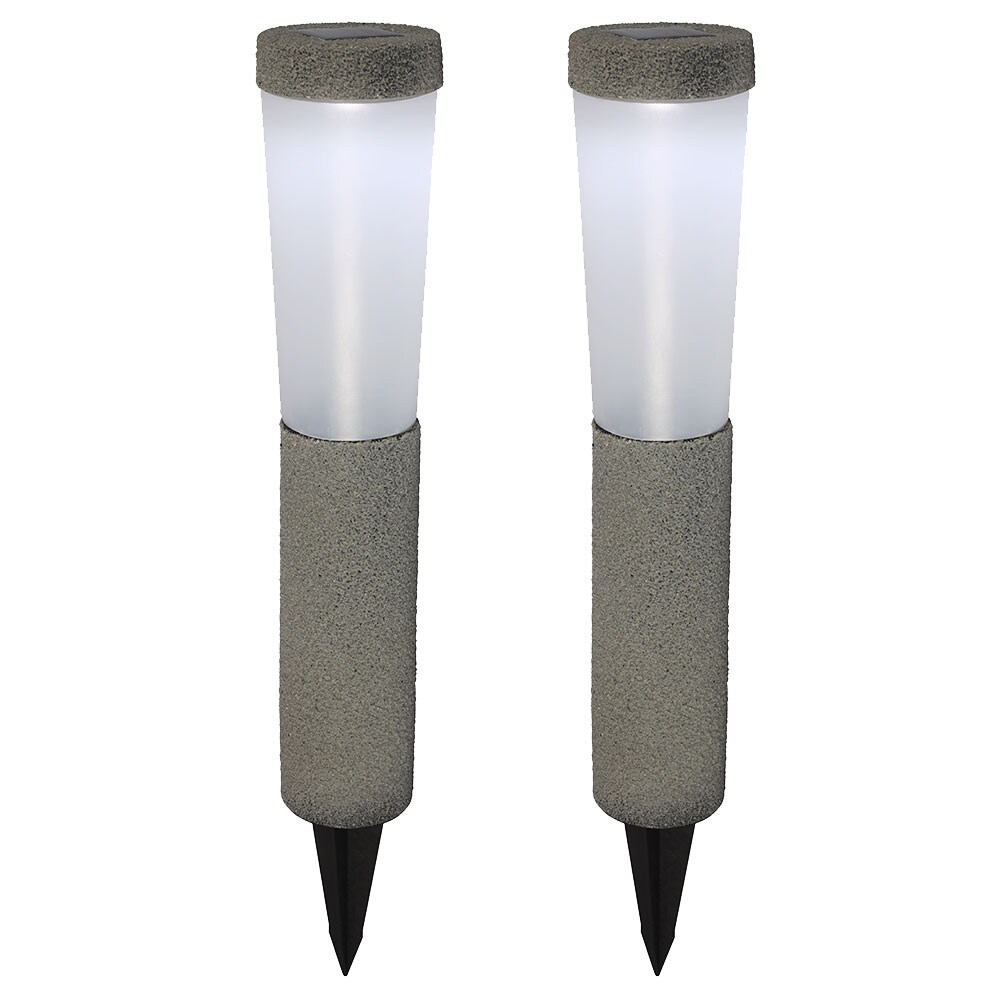 2er Set LED Solarleuchten, Steinoptik, Erdspieß, H 45,6 cm | 09007371418015