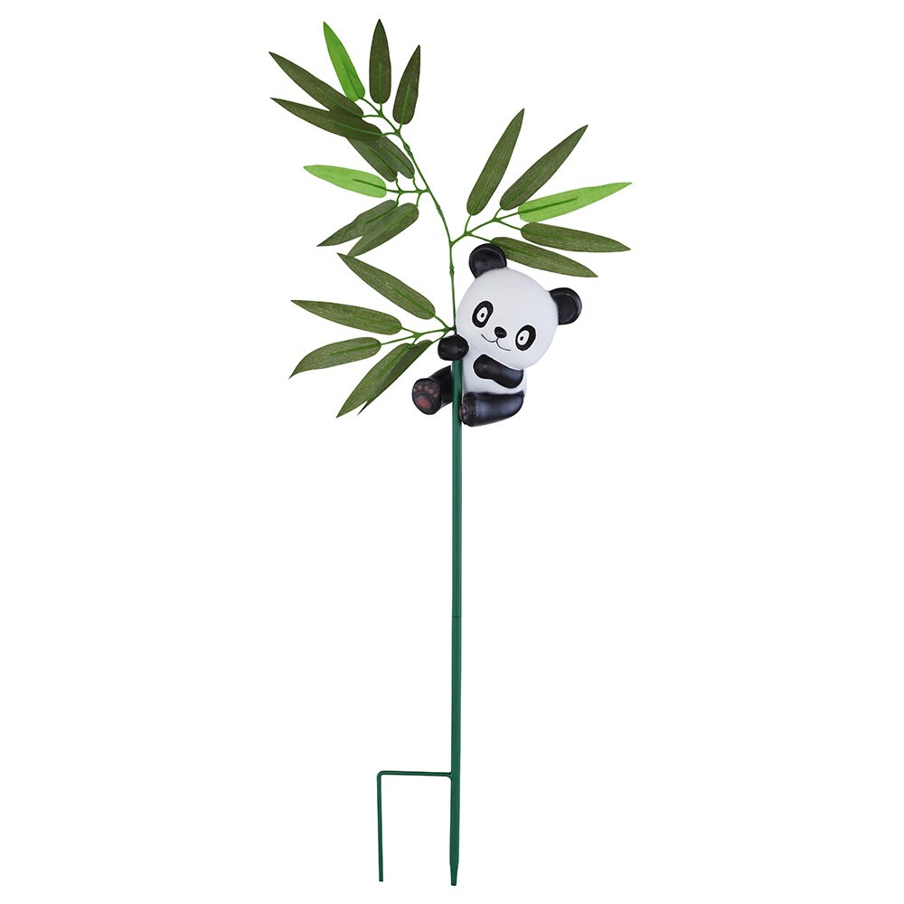 LED Solar Steckleuchte, Pandabär, Blätter, bunt, H 70 cm | 09007371414918