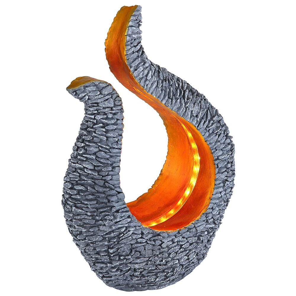 LED Solarleuchte, Skulptur, grau, gold - Bild 1